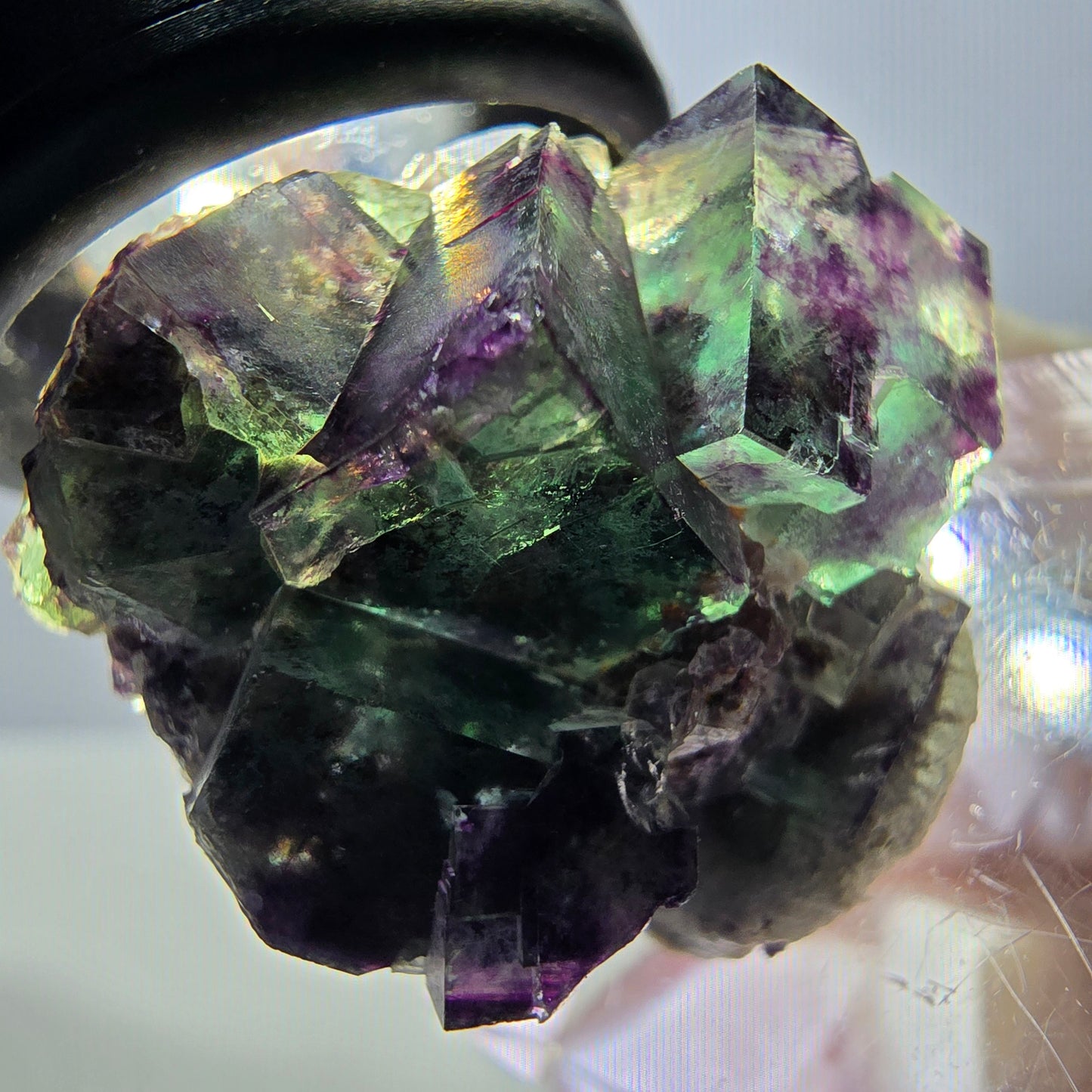 Phantom Fluorit Würfel Stufe, grün lila Okorusu, Namibia 28*25*16mm