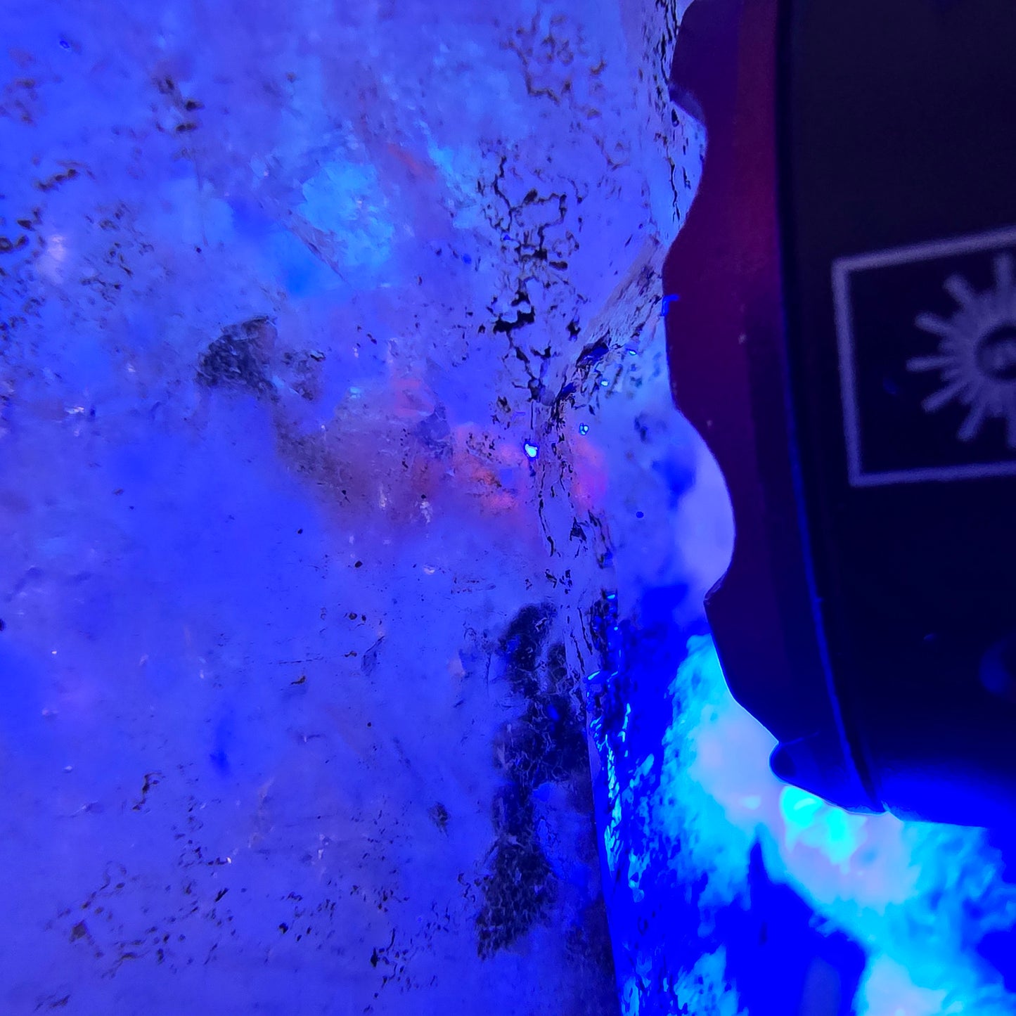 Quartz fumé squelette Enhydro DT UV Calcite, grosse bulle Valentine Pocket Namibie 134*45*37mm