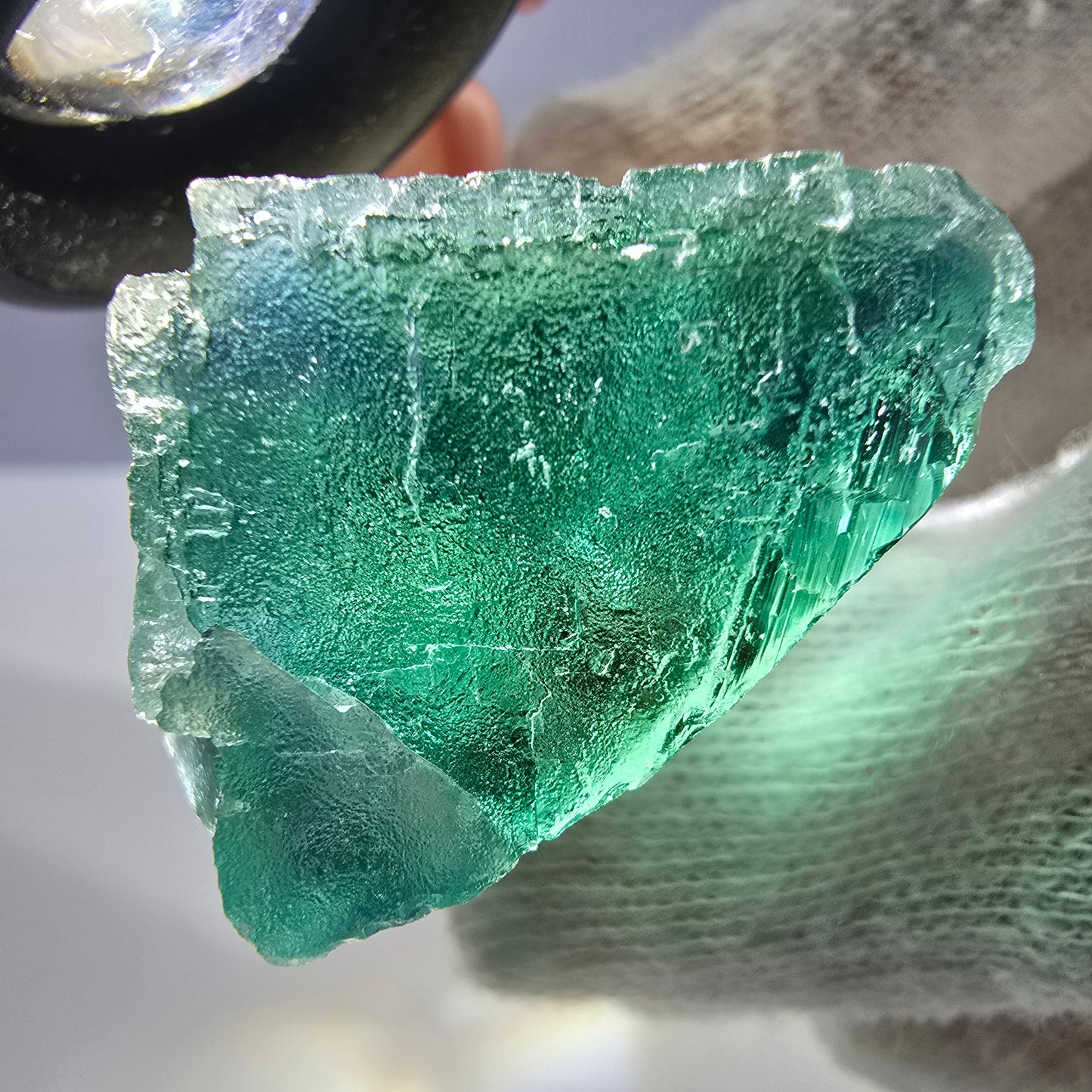 Spécimen de cube de fluorite fantôme parqueté vert turquoise Okorusu, Namibie 36*26*22mm