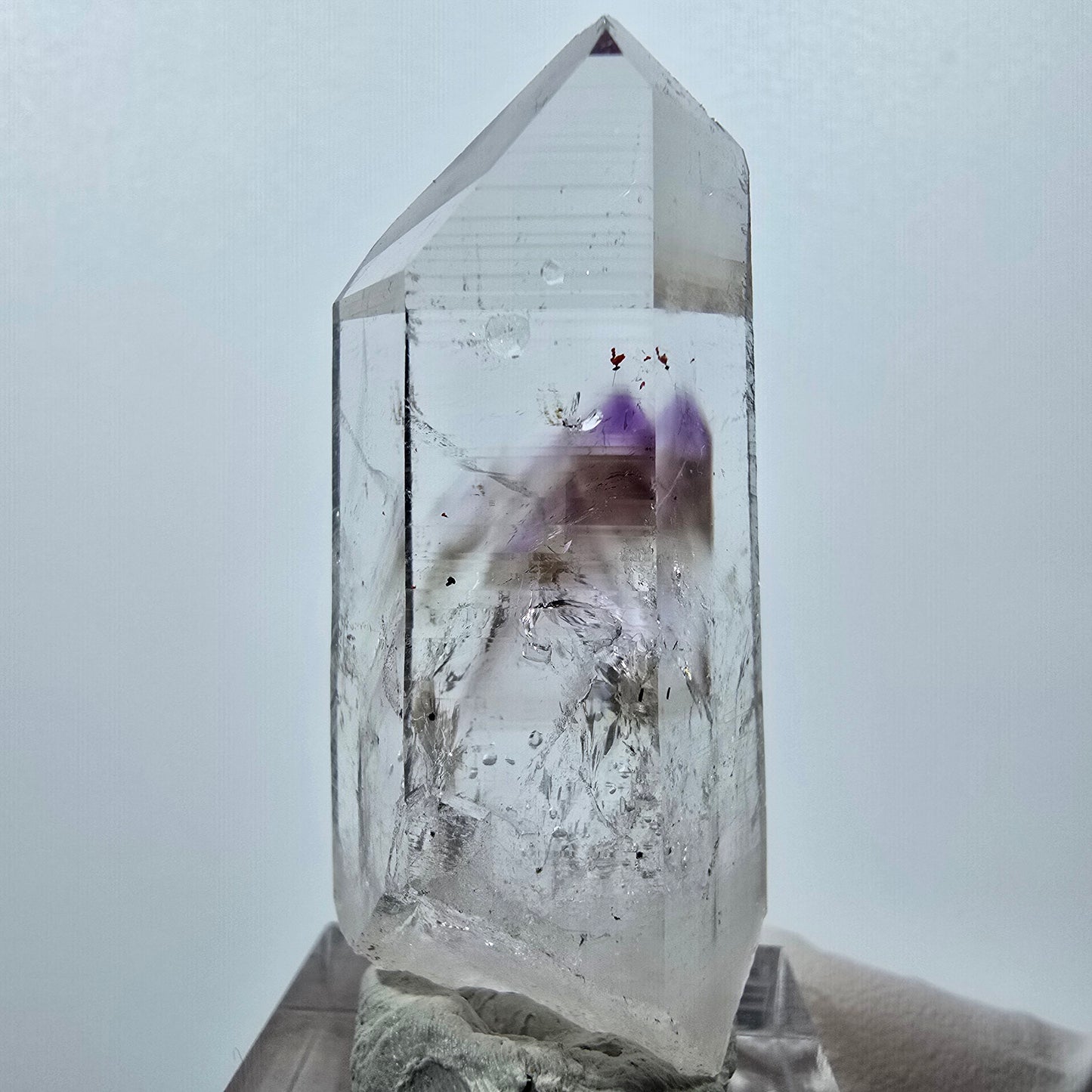 Harlequin Phantom Amethyst with Analcim Streep Mine, Goboboseb, Namibia 50*19*16mm