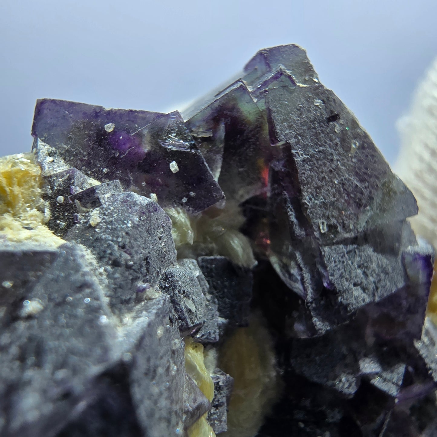 Colorful Phantom Fluorite Cubes Schorl Tourmaline Muscovite Erongo, Namibia 60*45*31mm