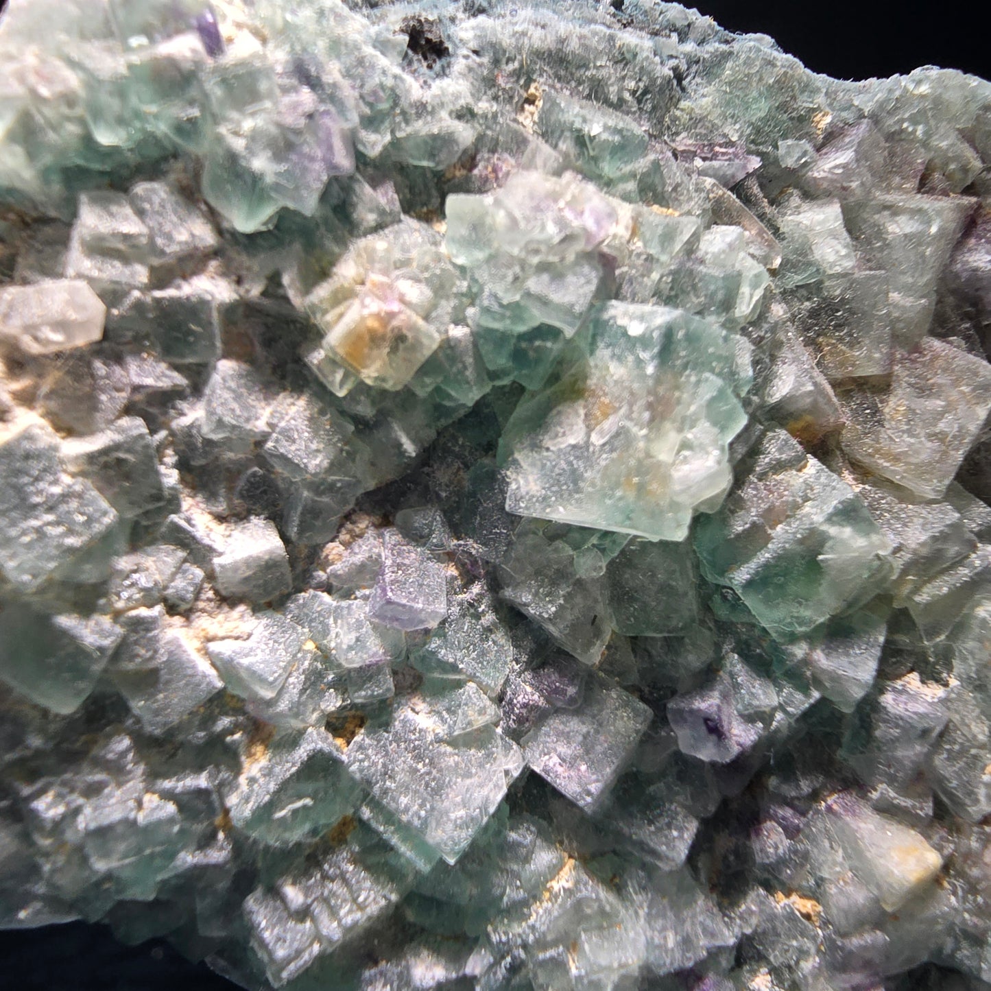 Große zonare Fluorit Würfel, Quarz Stufe grün lila Erongo, Namibia 124*59*27mm