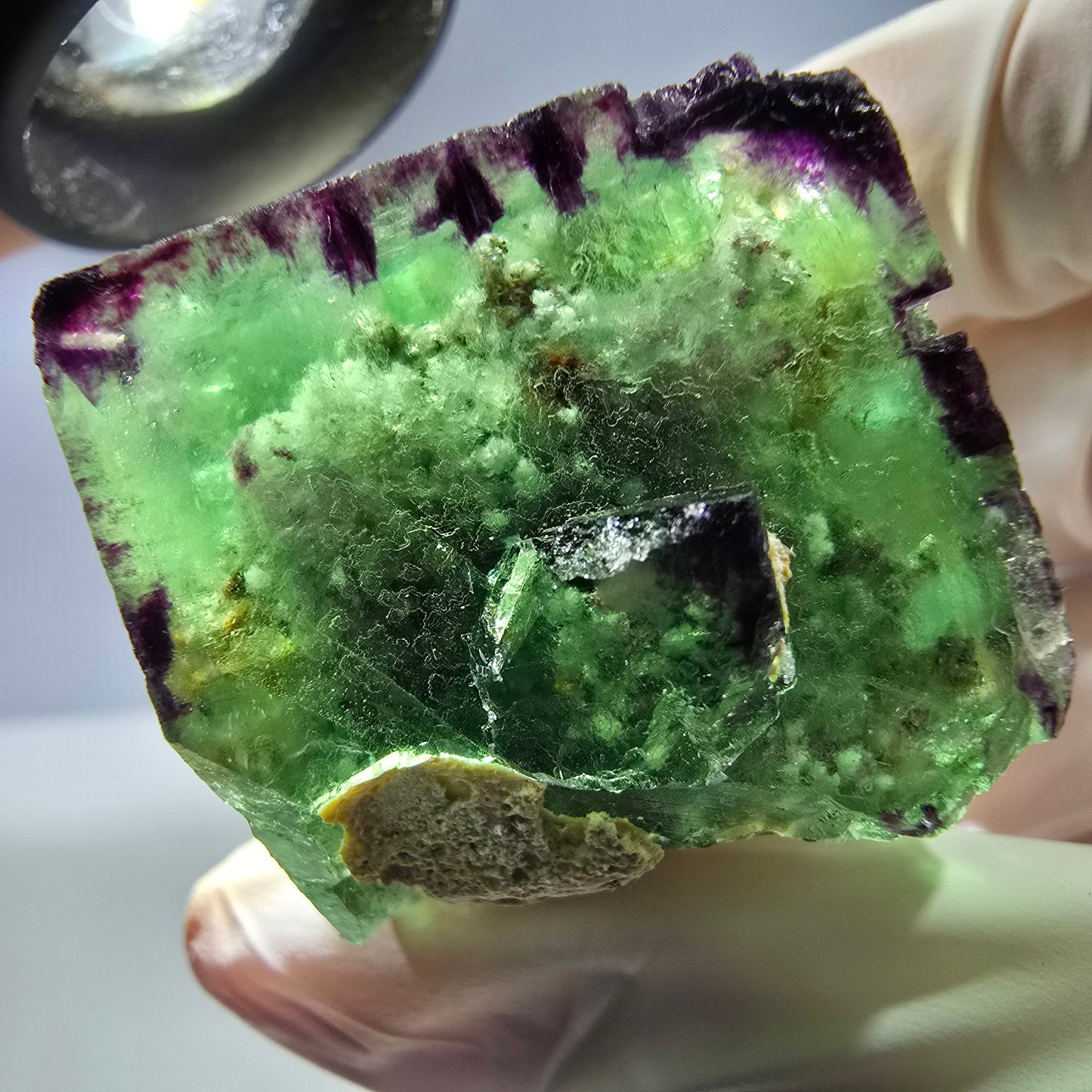 Spécimen de cube de fluorite fantôme, parqueté, zonal Okorusu, Namibie 28*28*31mm