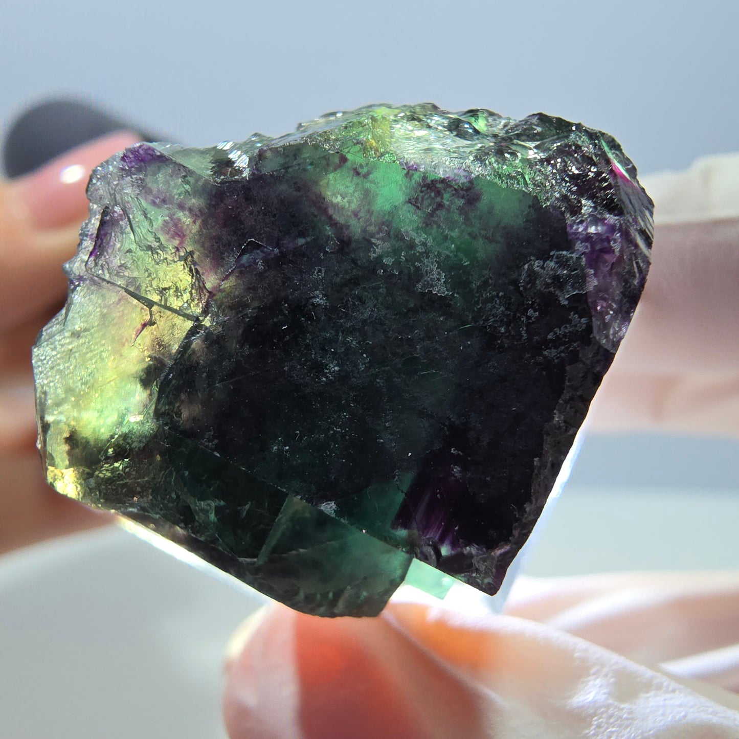 Seltene Fluorit Würfel Stufe, grün lila Okorusu, Namibia 24*23*22mm