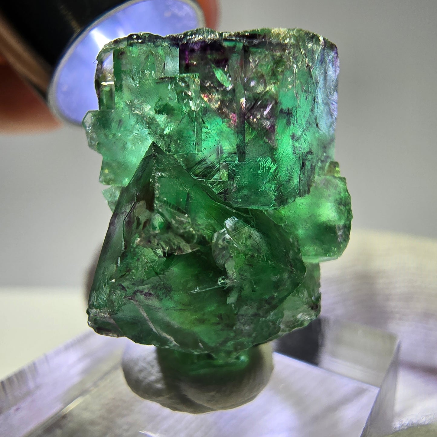 Morceaux de fluorite fantôme, vert violet zonal Okorusu, Namibie 28*24*15 mm