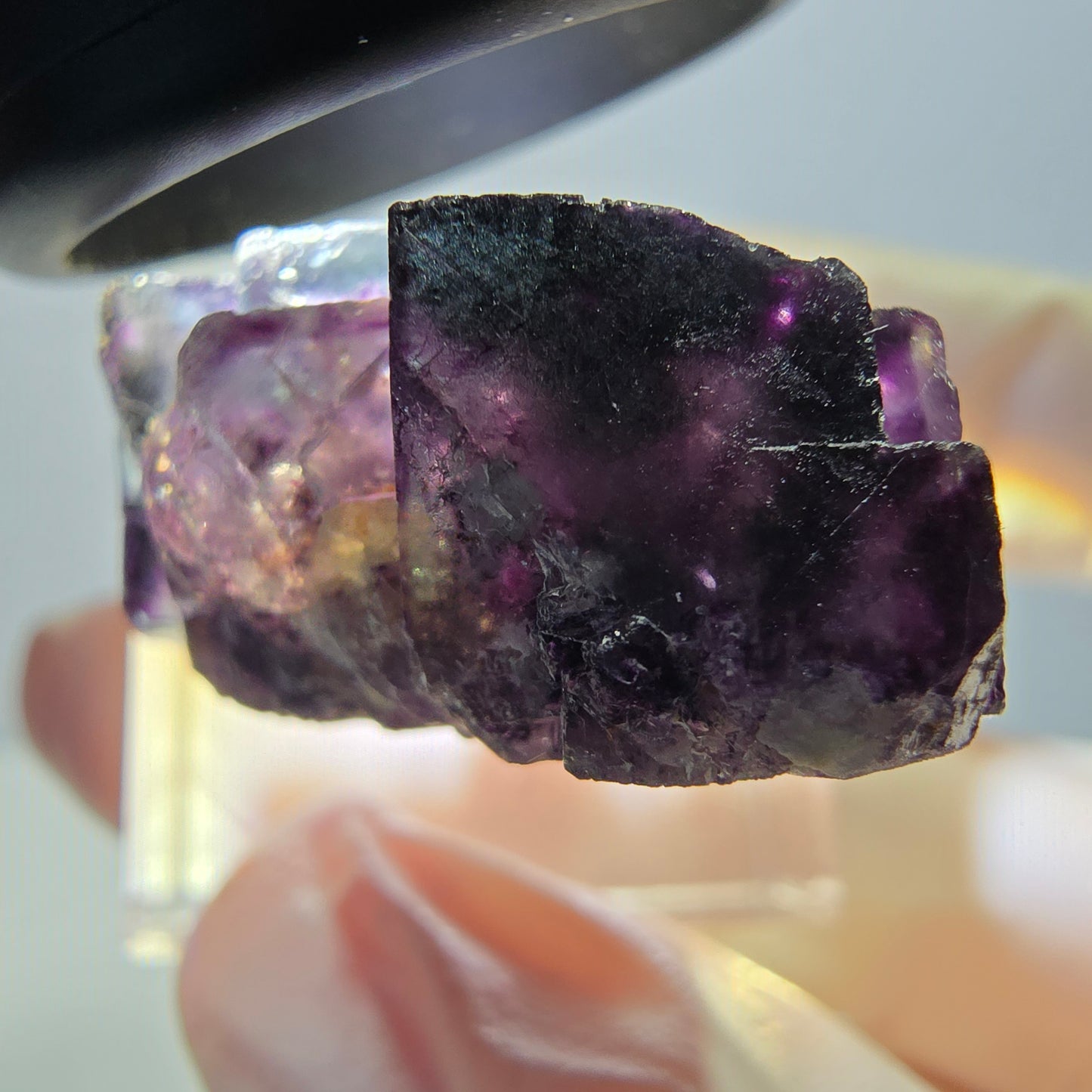Phantom Fluorit Würfel Stufe, parkettiert grün lila Okorusu, Namibia 27*24*17mm