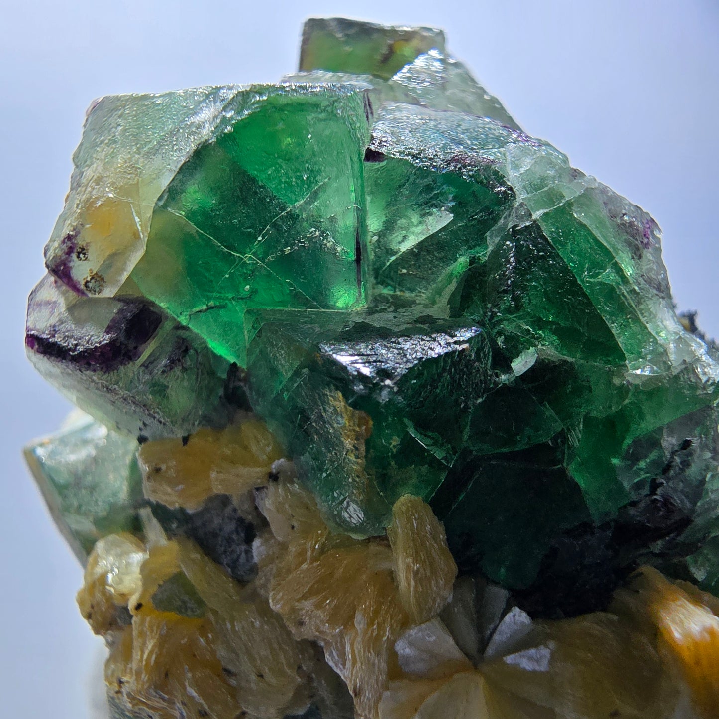 Phantom Fluorit Würfel, Rauchquarz, Schörl Turmalin, Hyalit Erongo, Namibia 66*49*37mm