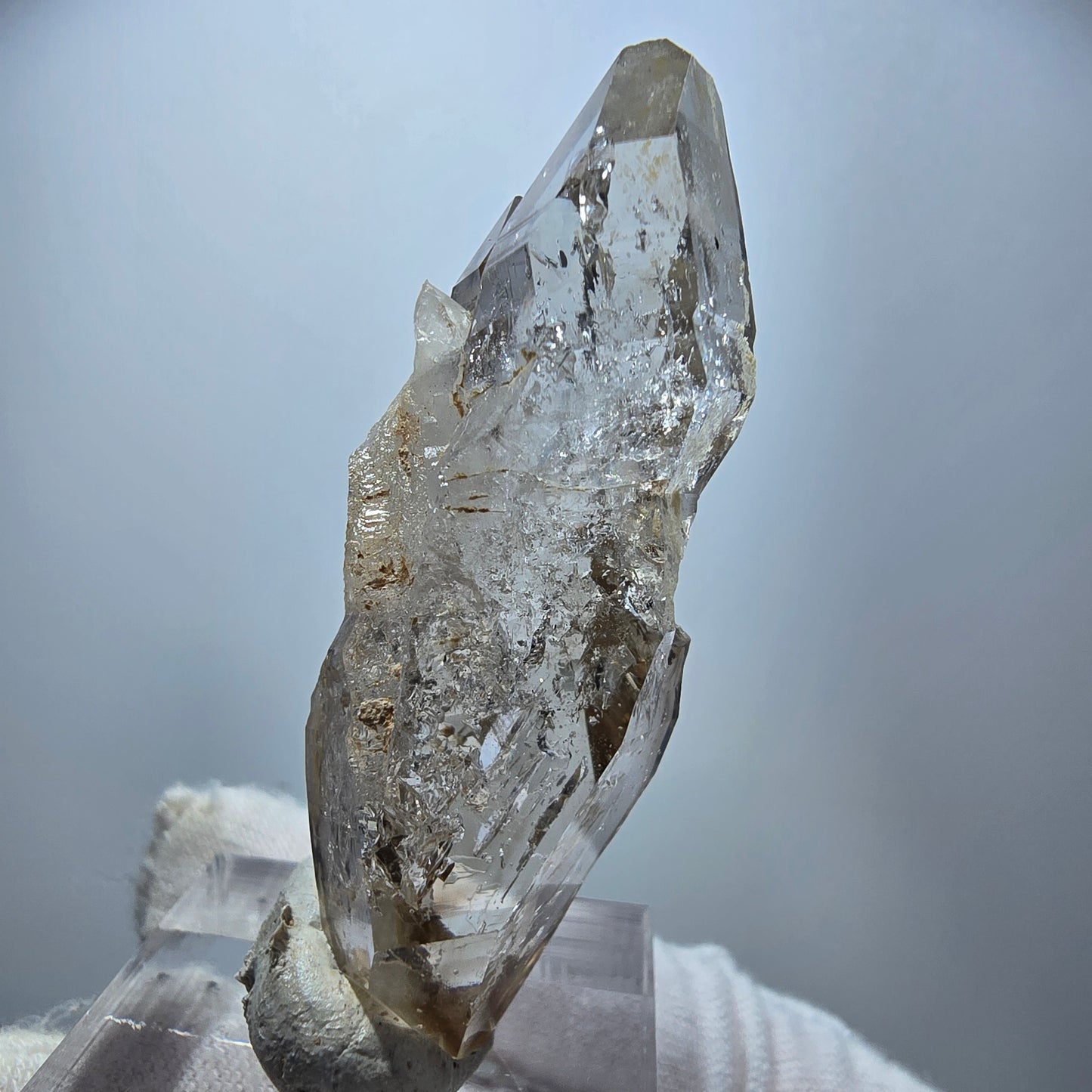 Enhydro Phantom Rauchquarz DT Zepter, 2x Blase Goboboseb, Namibia 50*17*16mm