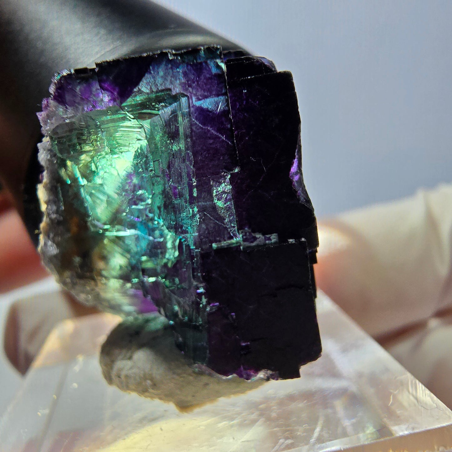 Phantom Fluorit Würfel Stufe grün lila zonal 11:11 Angel Pocket, Namibia 22*22*20mm