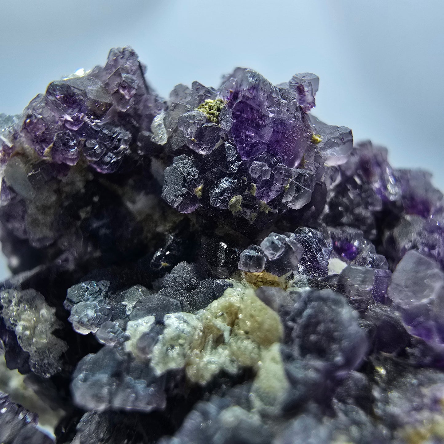 Cube de fluorite fantôme, hyalite, spécimen d'orthose, Erongo, Namibie, 63 x 40 x 28 mm