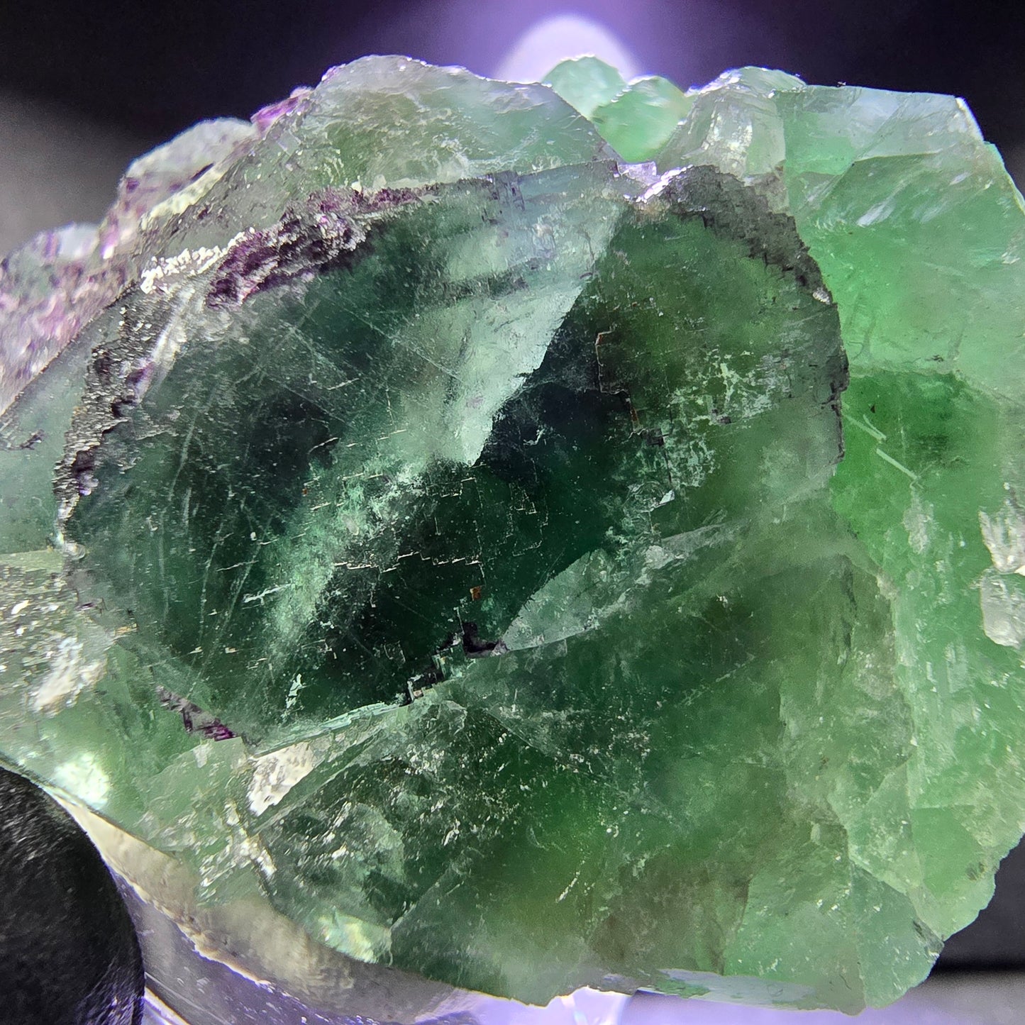 Rare zonar Phantom Fluorite XX stade vert violet 45*39*21mm Okorusu, Namibie