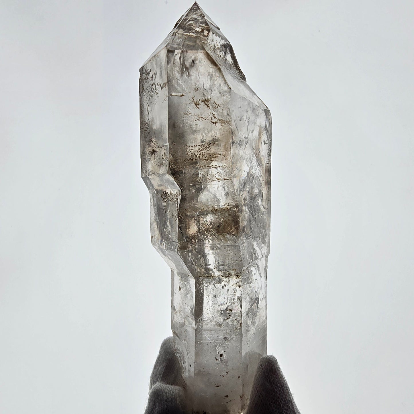 XL Enhydro Skeleton Smoky Quartz DT Scepter, Large Bubble Valentine Pocket, Namibia 135*46*32mm