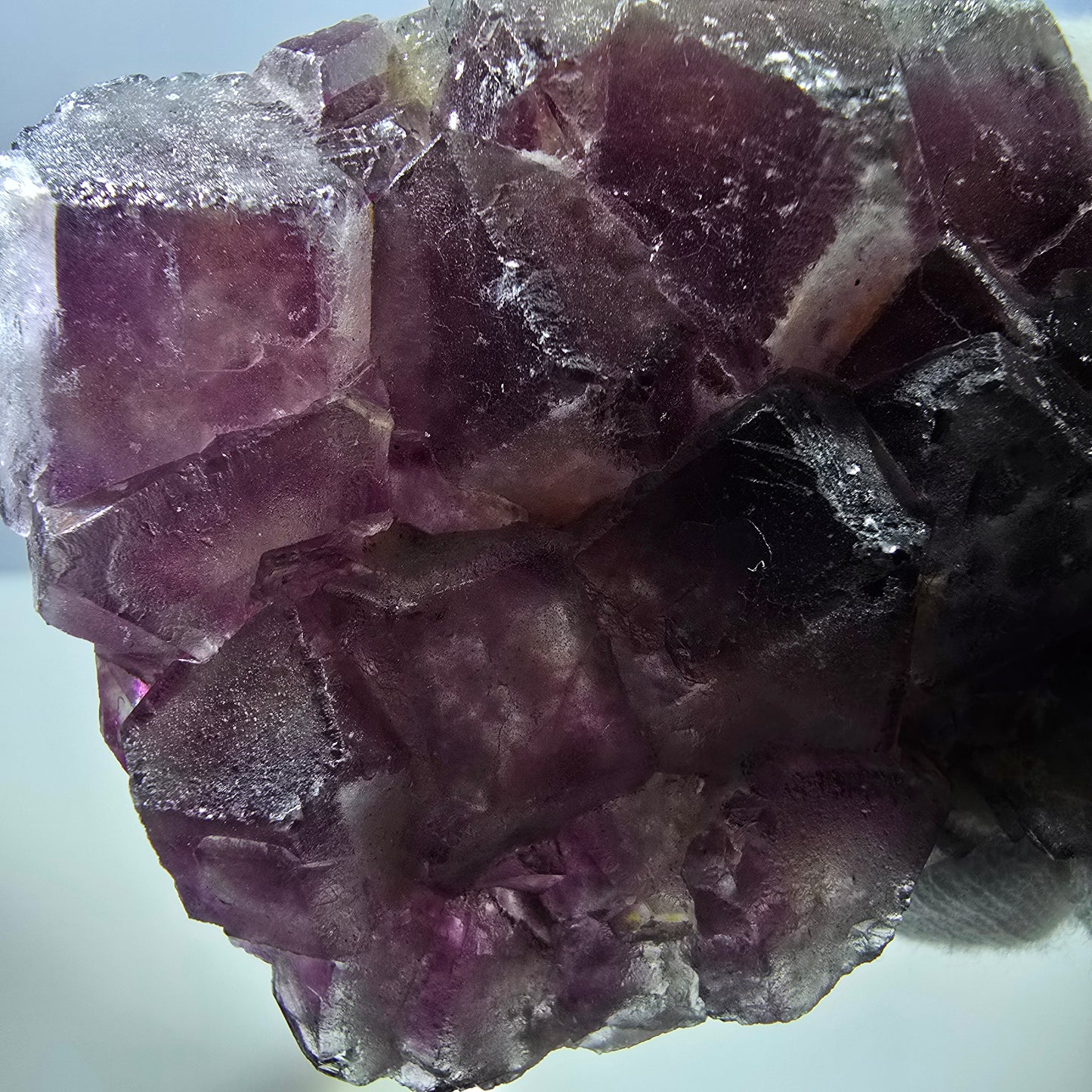 Phantom Fluorit Würfel Stufe, parkettiert pink gelb Okorusu, Namibia 86*53*21mm