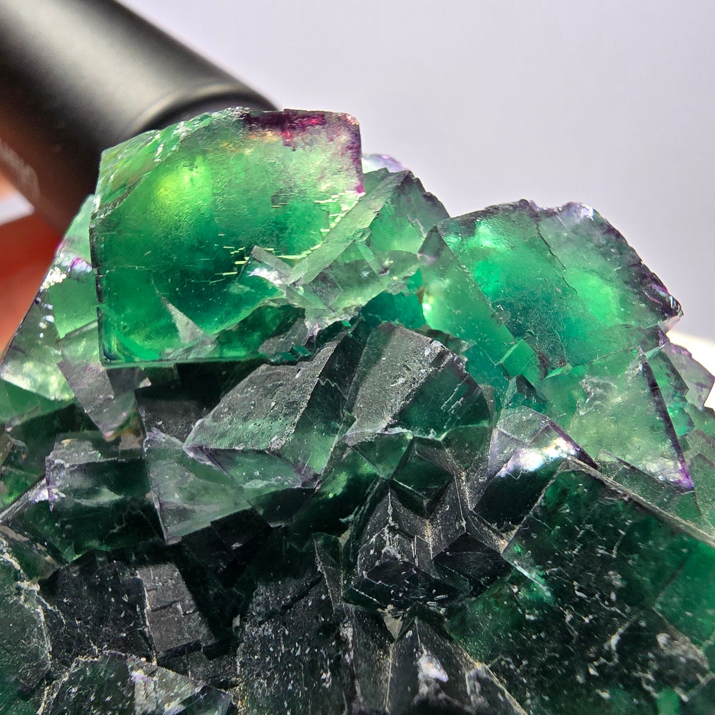 Spécimen de cube de fluorite fantôme, parqueté zonal Okorusu Namibie 74*50*50mm