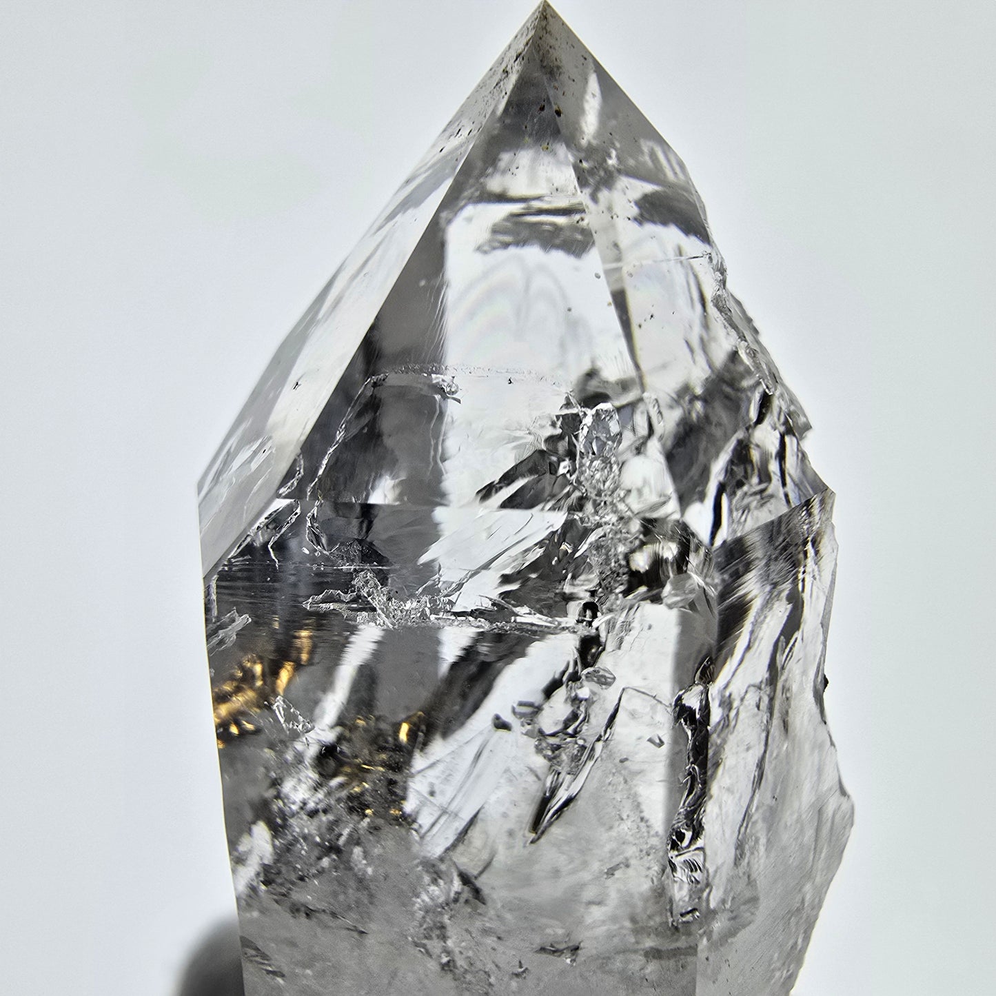 Sceptre en quartz fumé lémurien Enhydro, 1 pochette Saint-Valentin à bulles, Namibie 49 x 23 x 25 mm