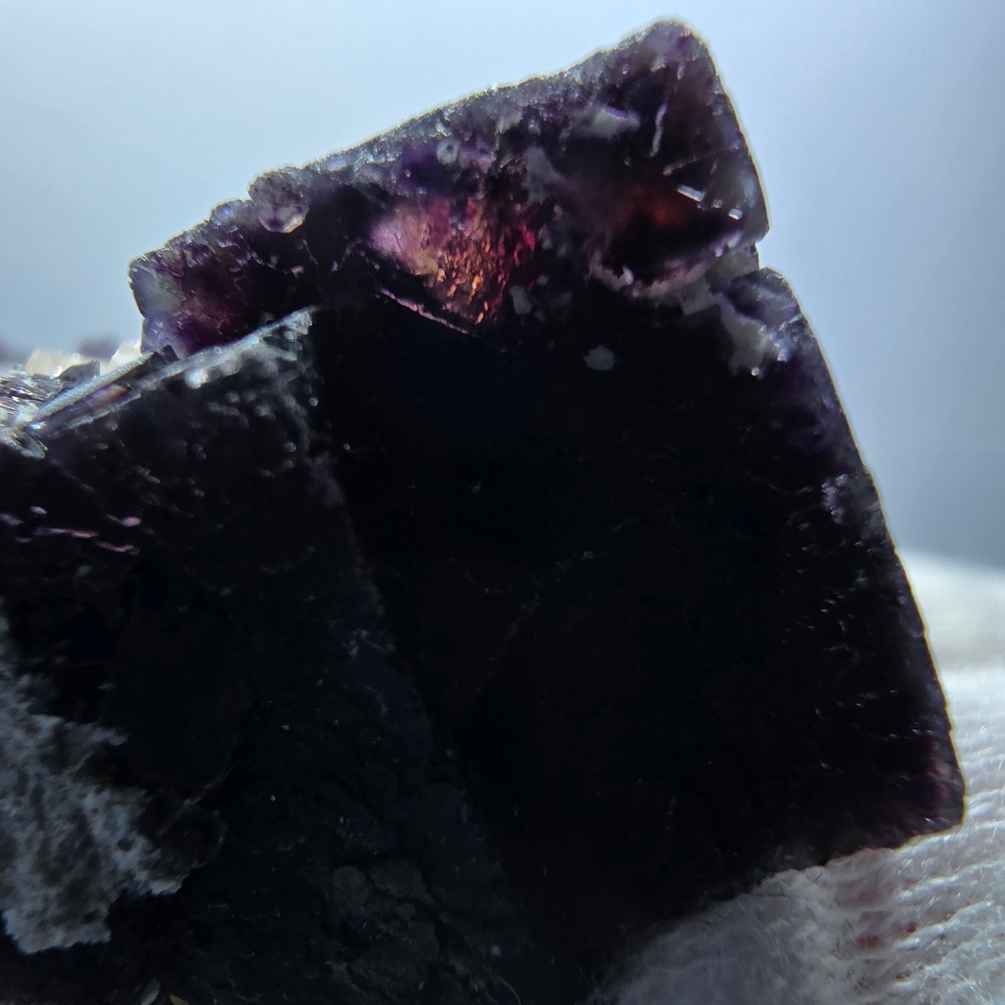 Phantom Fluorit Würfel rot lila, Rauchquarz, Hyalit, Orthoklas Erongo, Namibia 53*47*37mm