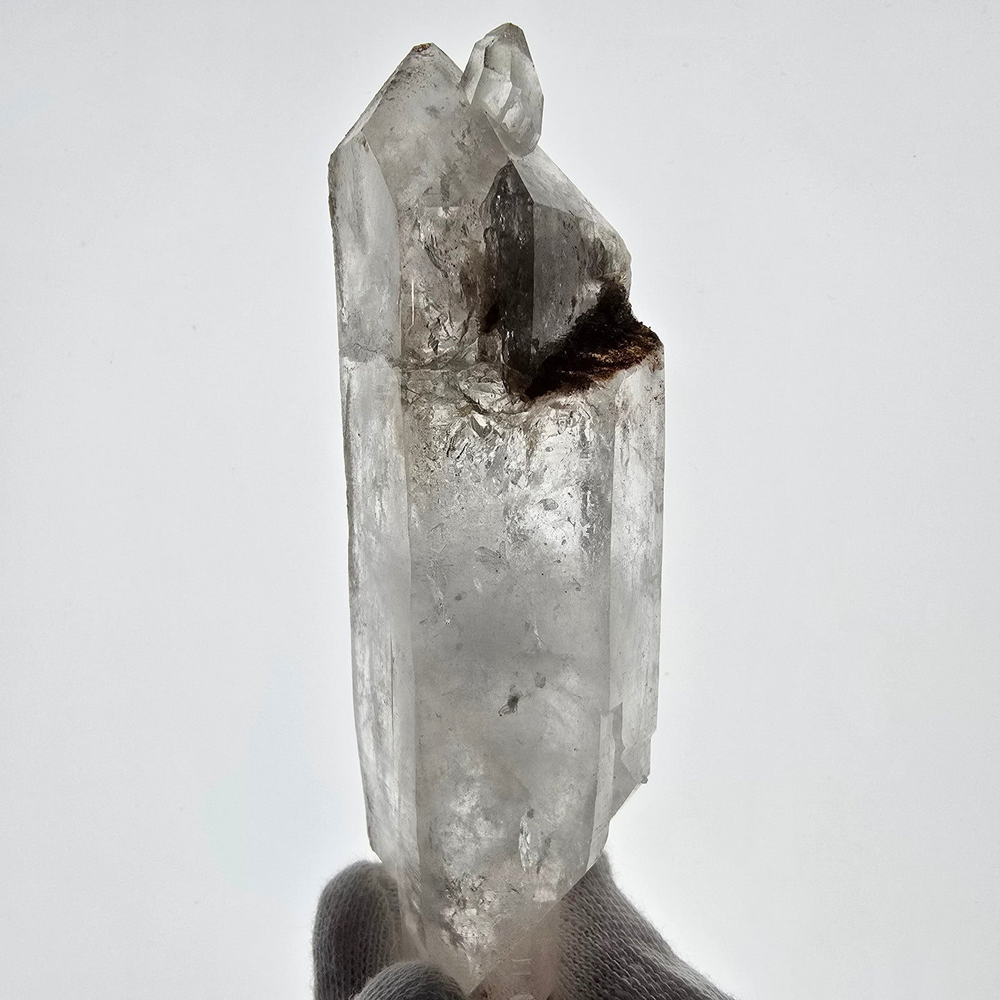 Gobo de poche Lemurian Phantom Skeleton en quartz fumé, DT Scepter Valentine. Namibie 117 x 36 x 29 mm