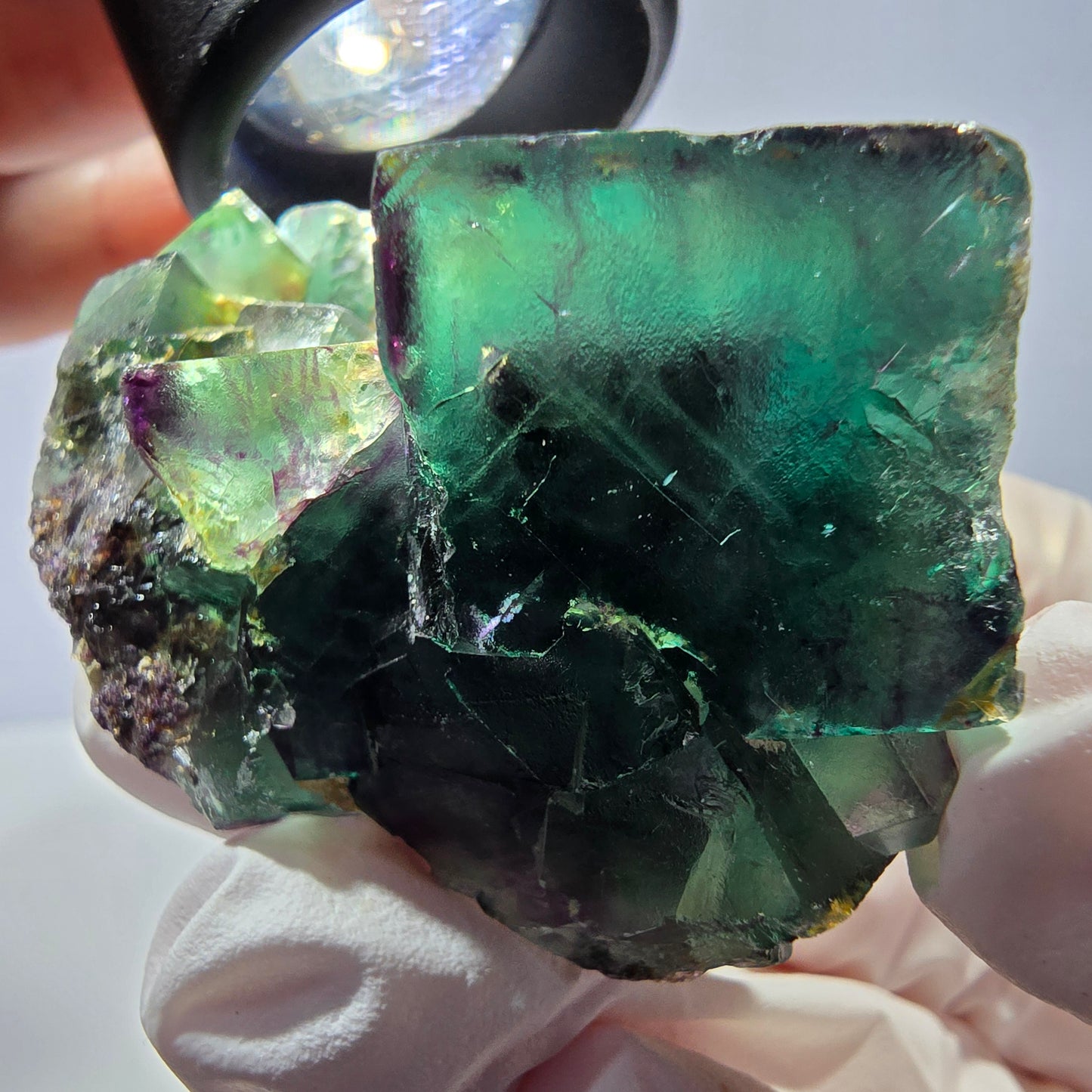 Phantom Fluorit Würfel Stufe, parkettiert, zonal Okorusu, Namibia 45*40*30mm
