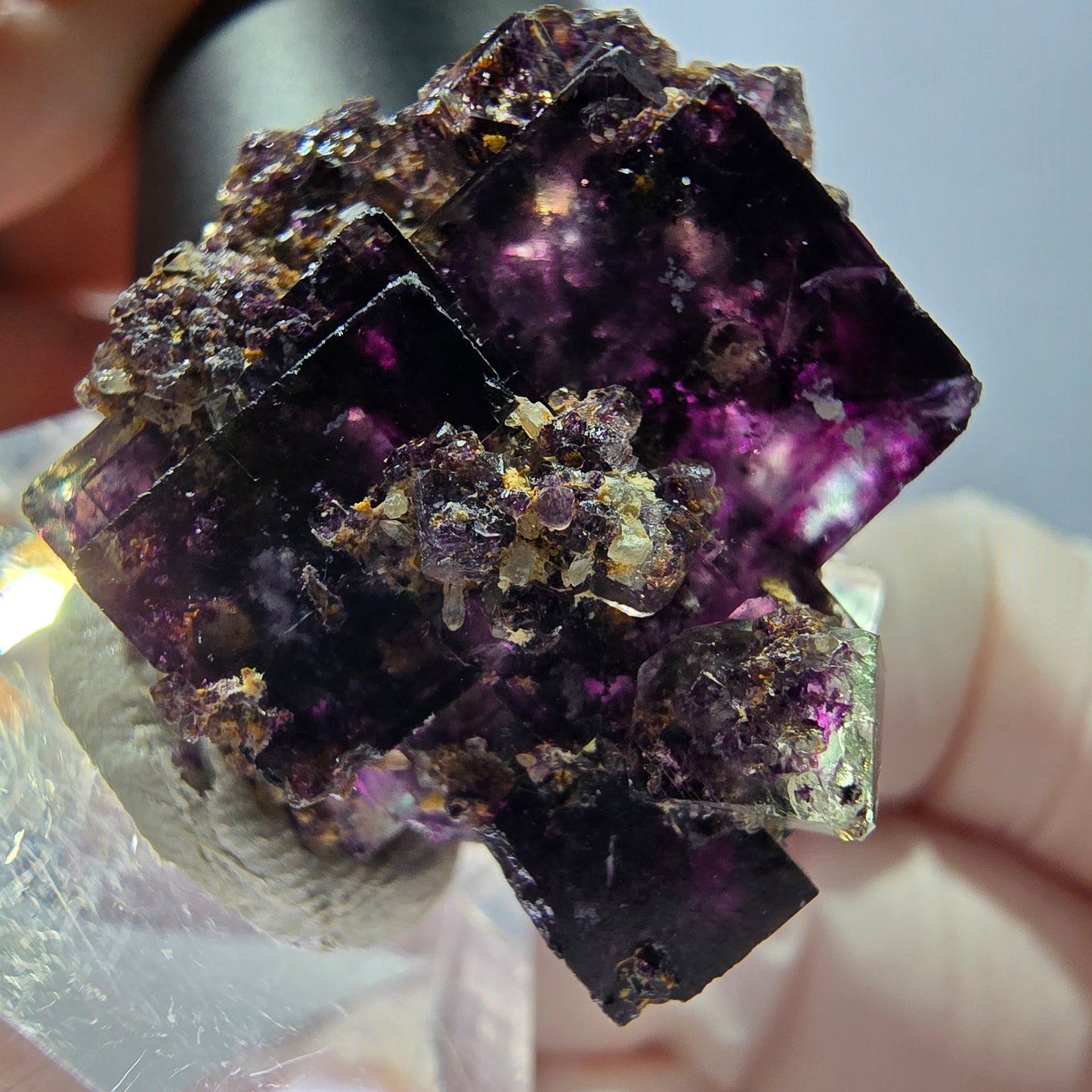 Phantom Fluorit Würfel Stufe, grün lila Okorusu, Namibia 29*26*20mm