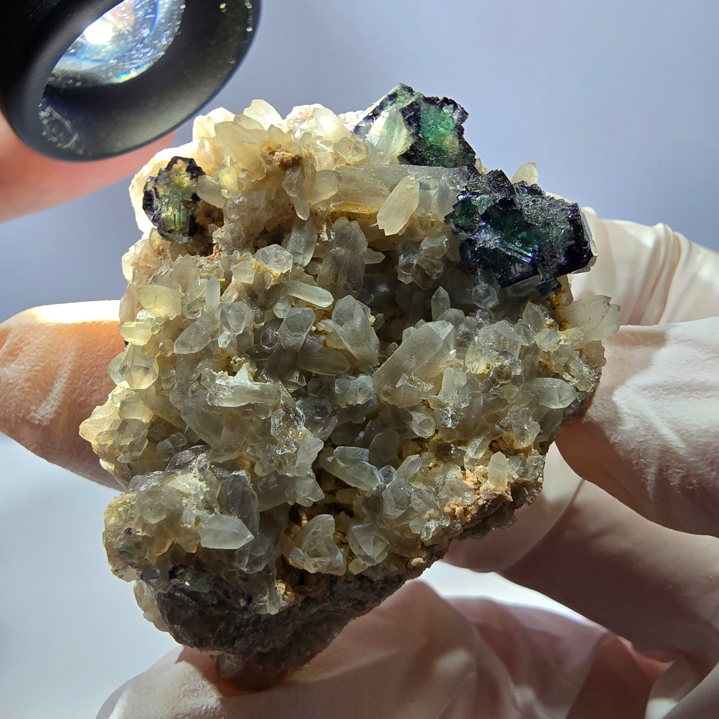 Cubes de fluorite fantôme transparente, spécimen de quartz, Okorusu zonal, Namibie, 48 x 39 x 17 mm