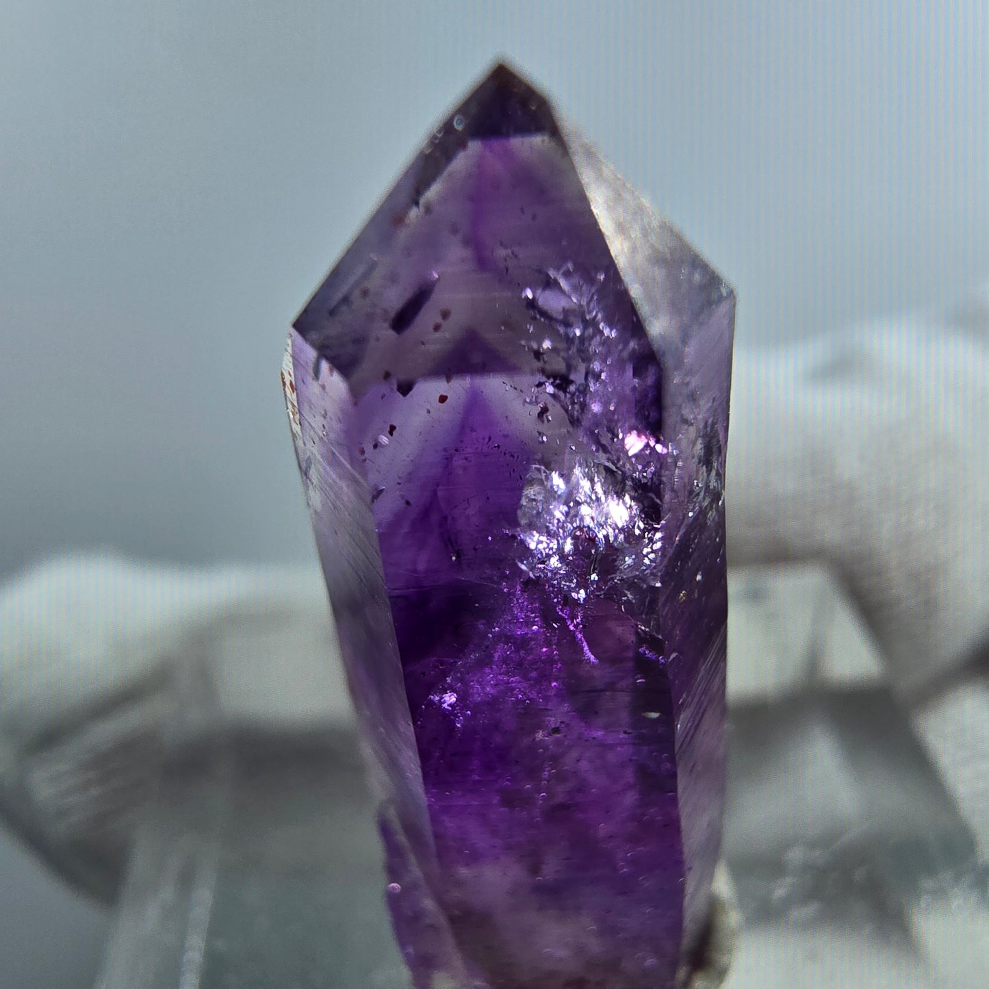 Seltene Phantom Amethyst Zepter Spitze, 1x Blase Goboboseb, Namibia 26*10*9mm