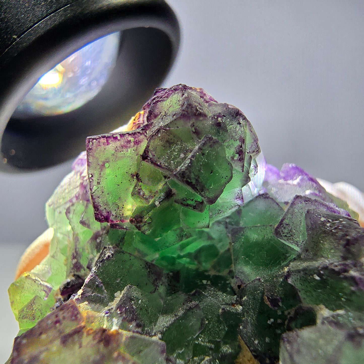 Cube de fluorite fantôme, zonal, muscovite, spécimen de tourmaline Schorl, Erongo, Namibie, 50 x 36 x 36 mm