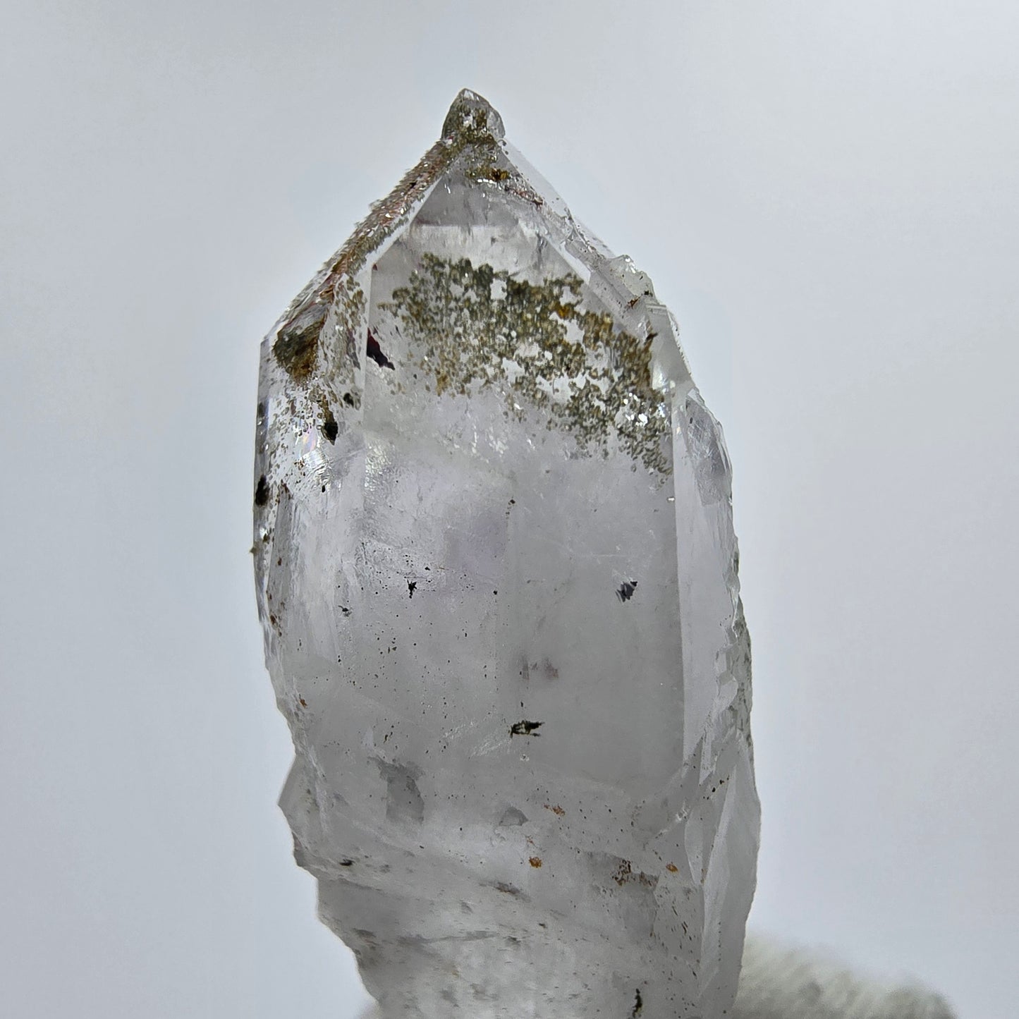 Harlekin Phantom Amethyst, Prehnit, Analcim Streep Mine Gobo. Namibia 49*18*18mm