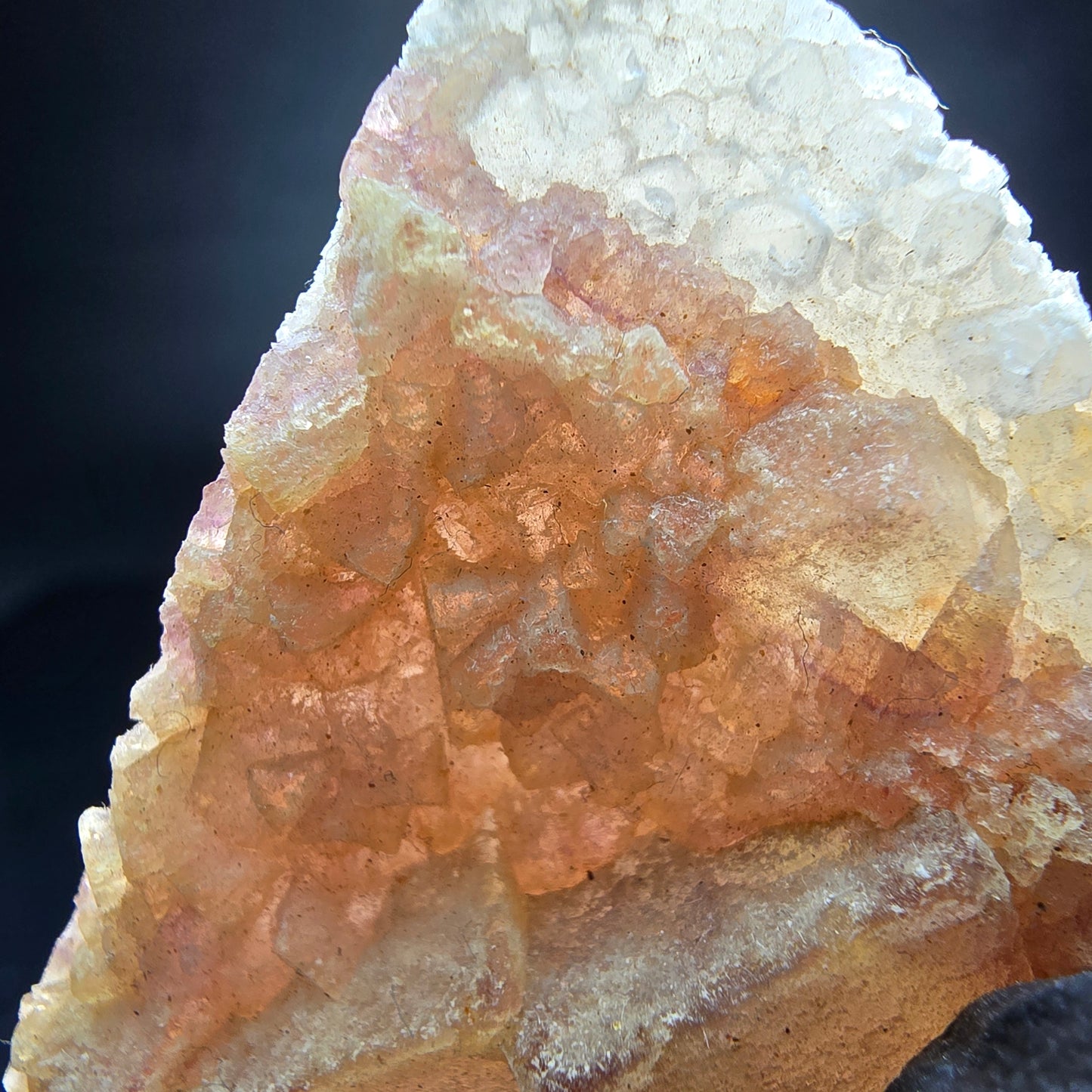 Cube de fluorite fantôme jaune violet, spécimen de quartz Omehane, Namibie 63*45*19mm