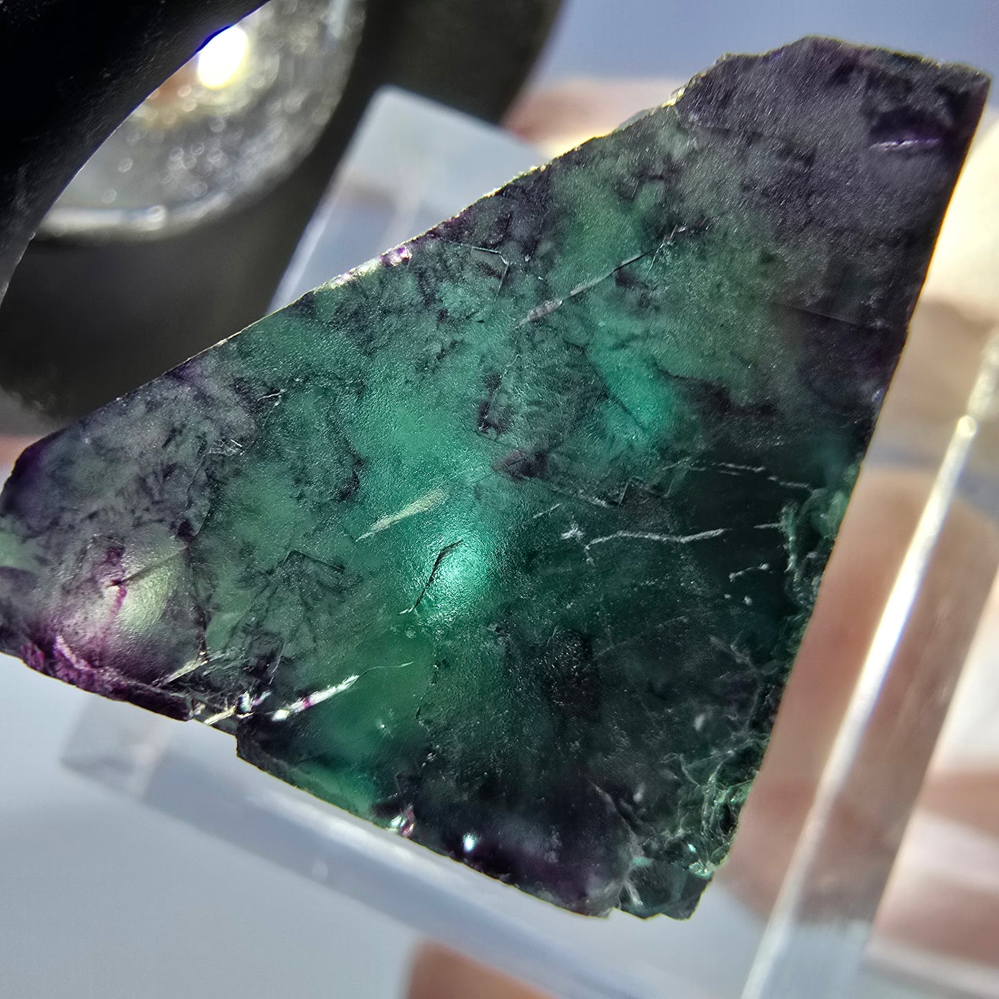 Phantom Fluorit Würfel parkettiert, grün lila Okorusu, Namibia 19*18*16mm