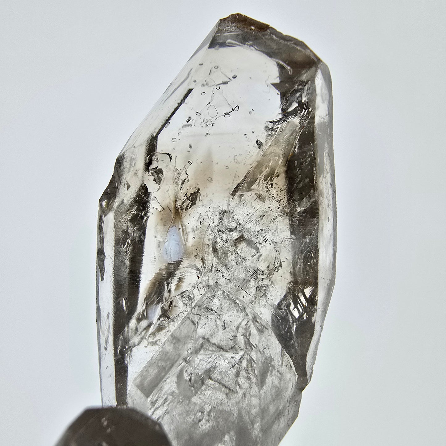 Sceptre DT en quartz fumé squelette Enhydro, 2x Bubble Valentine Pocket, Namibie 49 x 19 x 17 mm