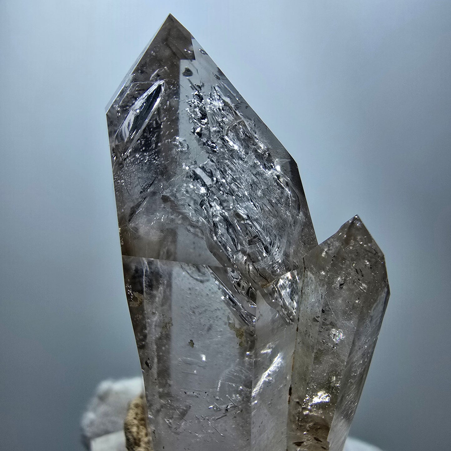 Enhydro Phantom Rauchquarz Fenster Zepter, 1x Blase Goboboseb Namibia 60*27*21mm
