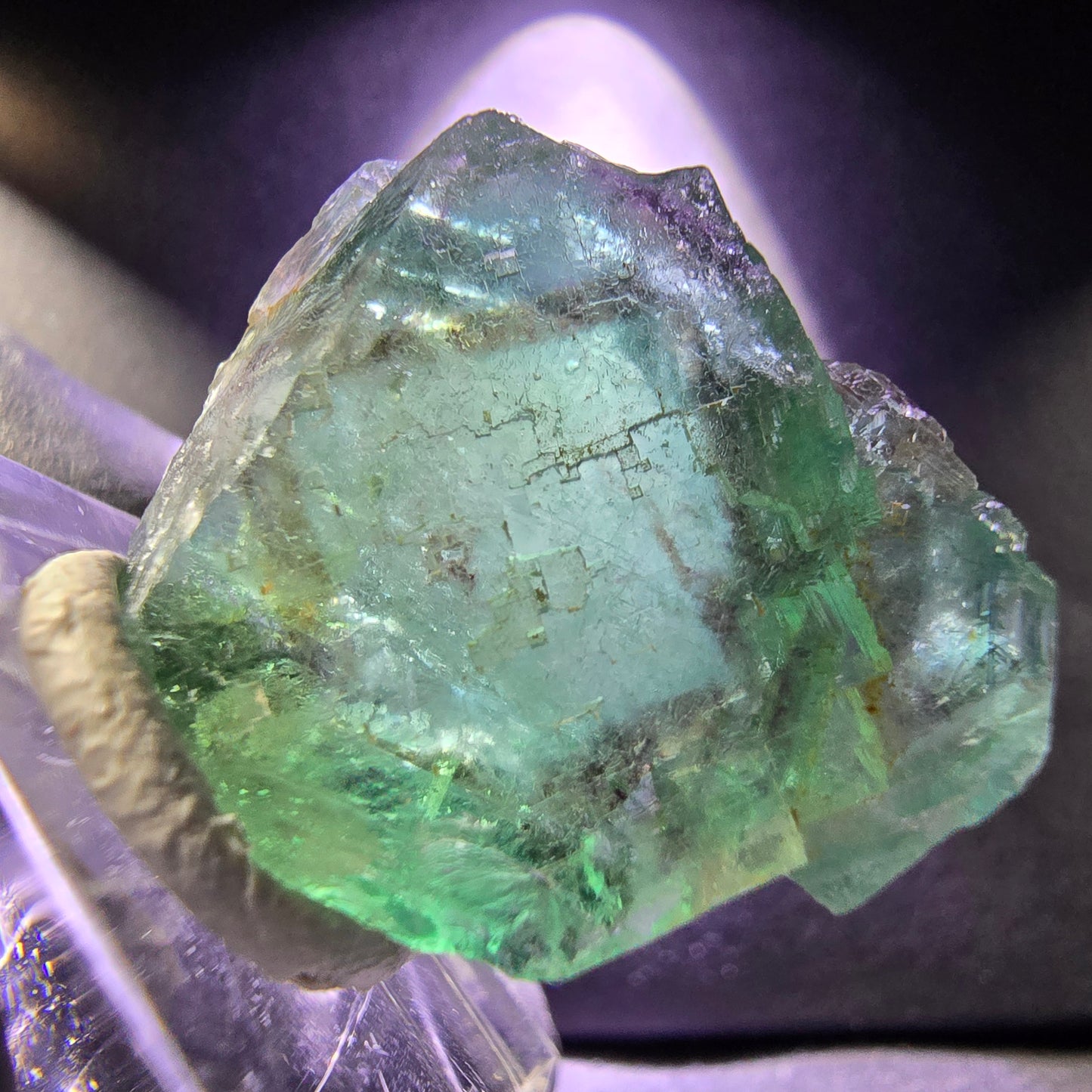 Seltener Phantom Fluorit Würfel grün lila 29*26*11mm Okorusu, Namibia Sammlung