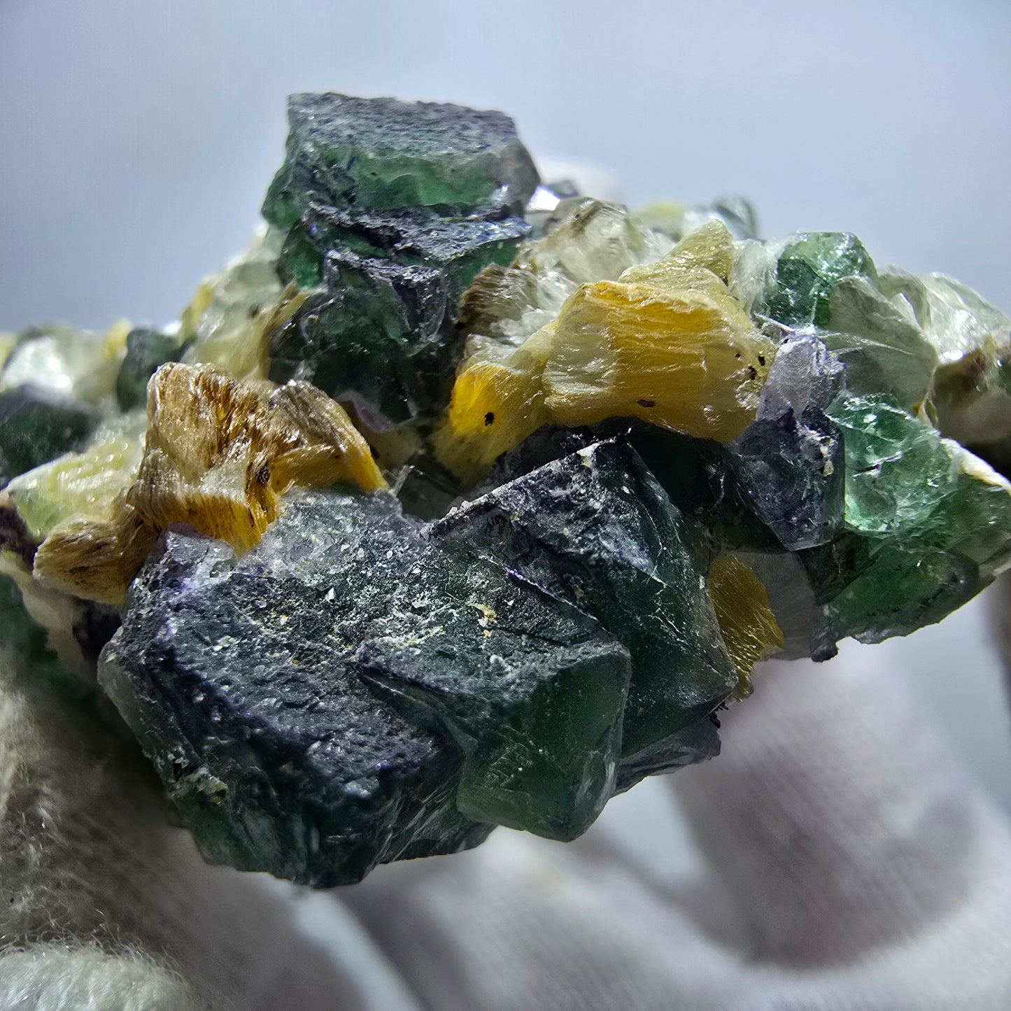 Phantom Fluorit, Rauchquarz, Schörl Turmalin, Muskovit Erongo Namibia 59*51*30mm