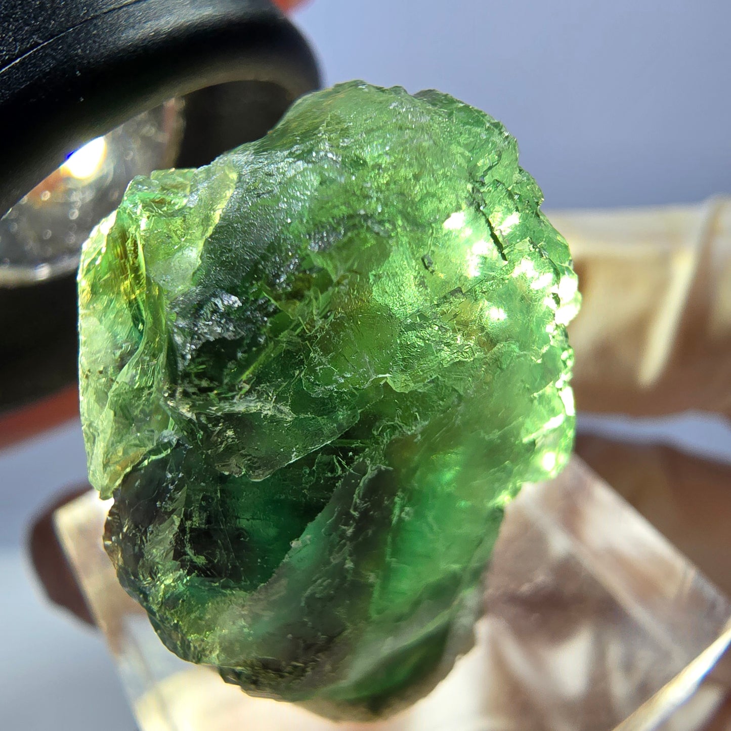 Seltene Phantom Fluorit Würfel Stufe, grün Okorusu, Namibia 28*26*19mm