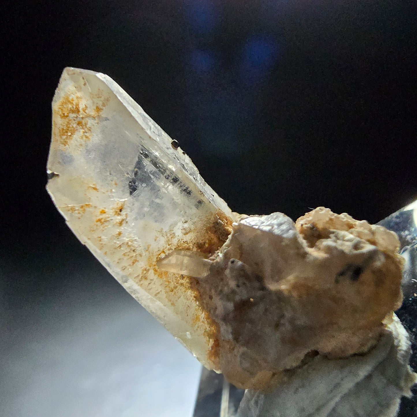 Klarer Turmalin Quarz, Rauchquarz mit Schörl Erongo Namibia 29*16*12mm Sammlung