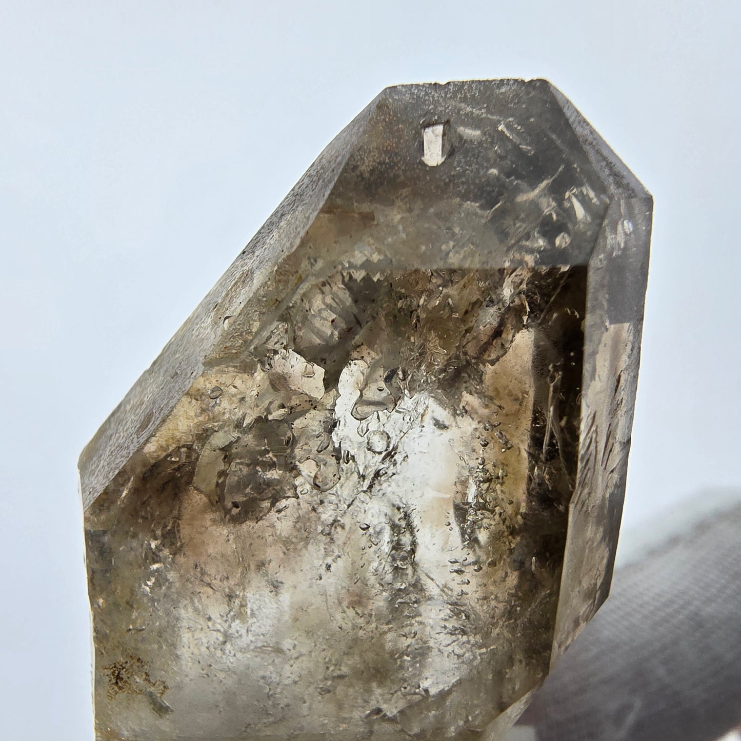 Enhydro Phantom Rauchquarz Doppelender 2x Blase Goboboseb, Namibia 40*26*14mm