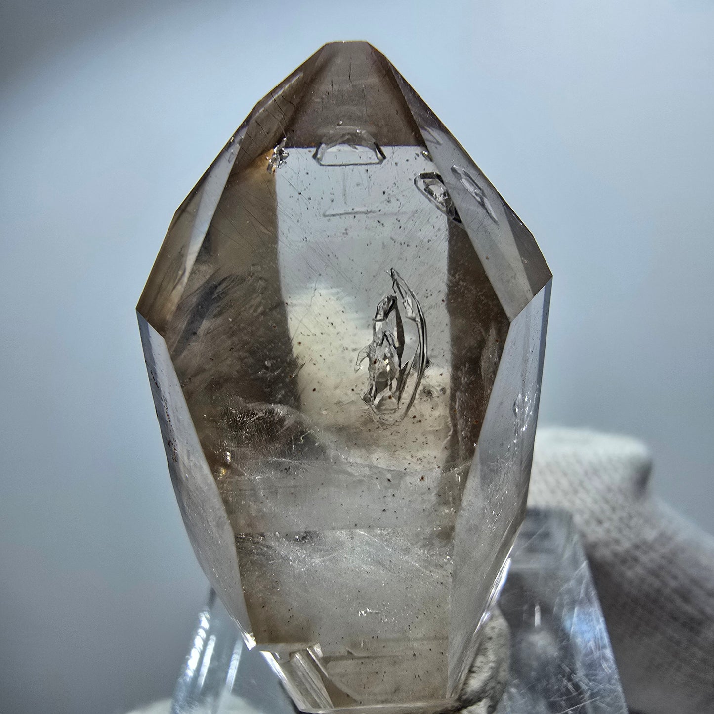 Enhydro Phantom Smoky Quartz Scepter, 1x Bubble Goboboseb, Namibia 40*22*16mm