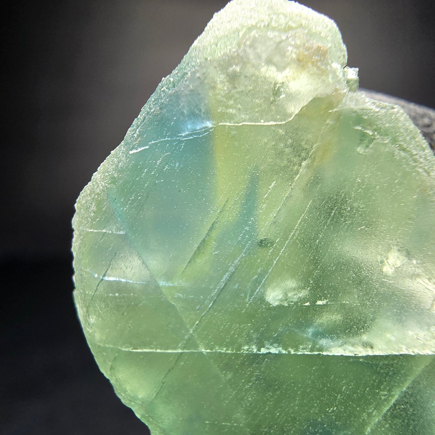 Cube de fluorite fantôme étagé vert turquoise Omehane, namibie 55*21*14mm