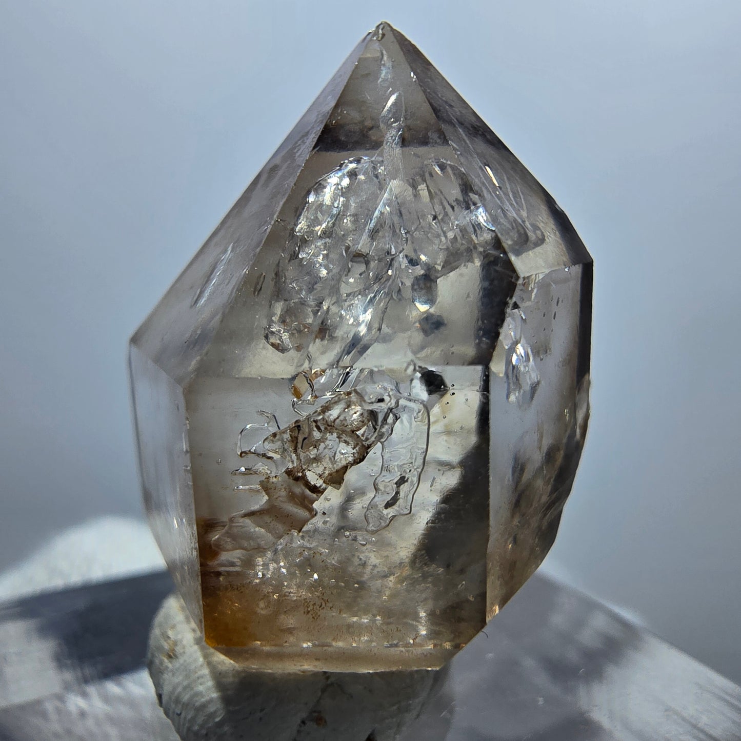 Enhydro Phantom Smoky Quartz Scepter, 1x Bubble Goboboseb, Namibia 24*18*17mm