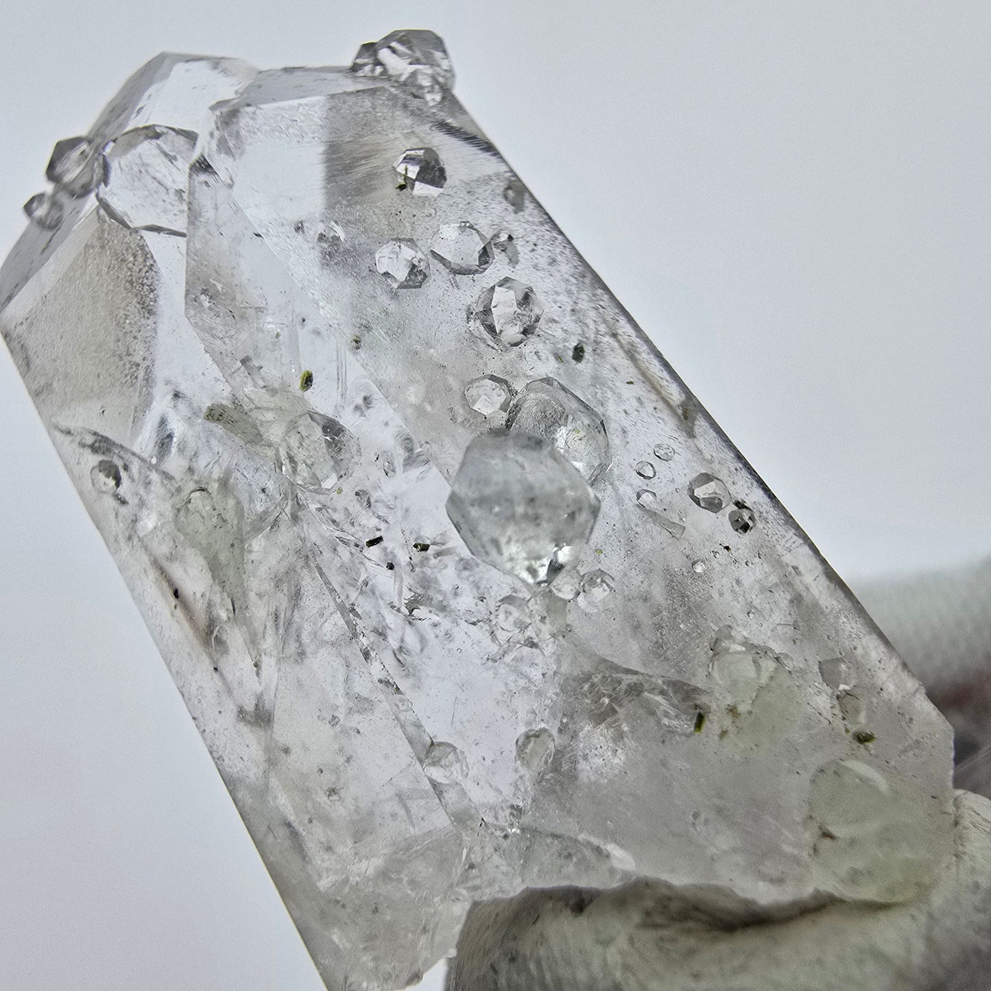 Enhydro Quartz, Analcim Prehnite 3x Bubble Streep Mine Goboboseb Namibia 39*19*15mm