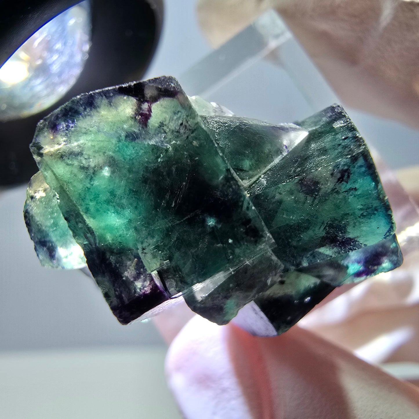 Rare Fluorite Cube Specimen, green purple Okorusu, Namibia 29*23*16mm