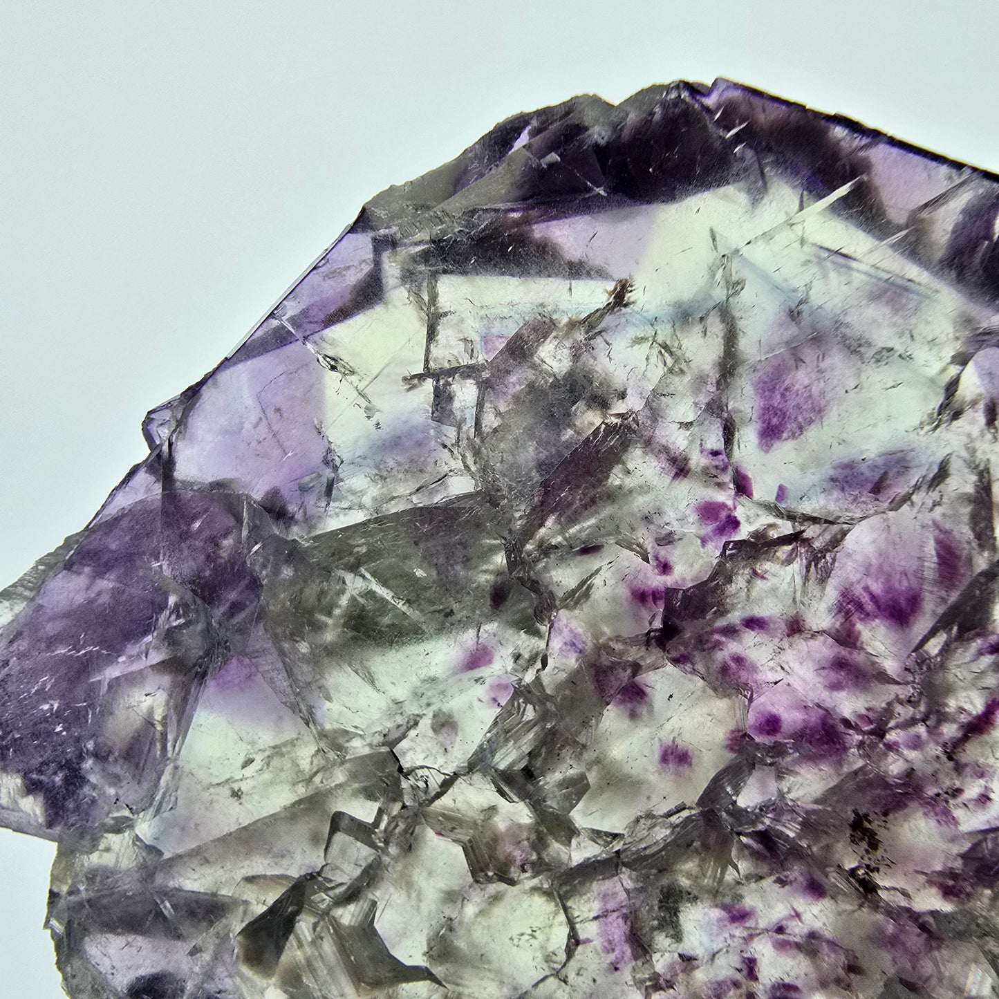 Seltene Phantom Fluorit Scheibe lila gelb Okorusu, Namibia 52*49*7mm Sammlung