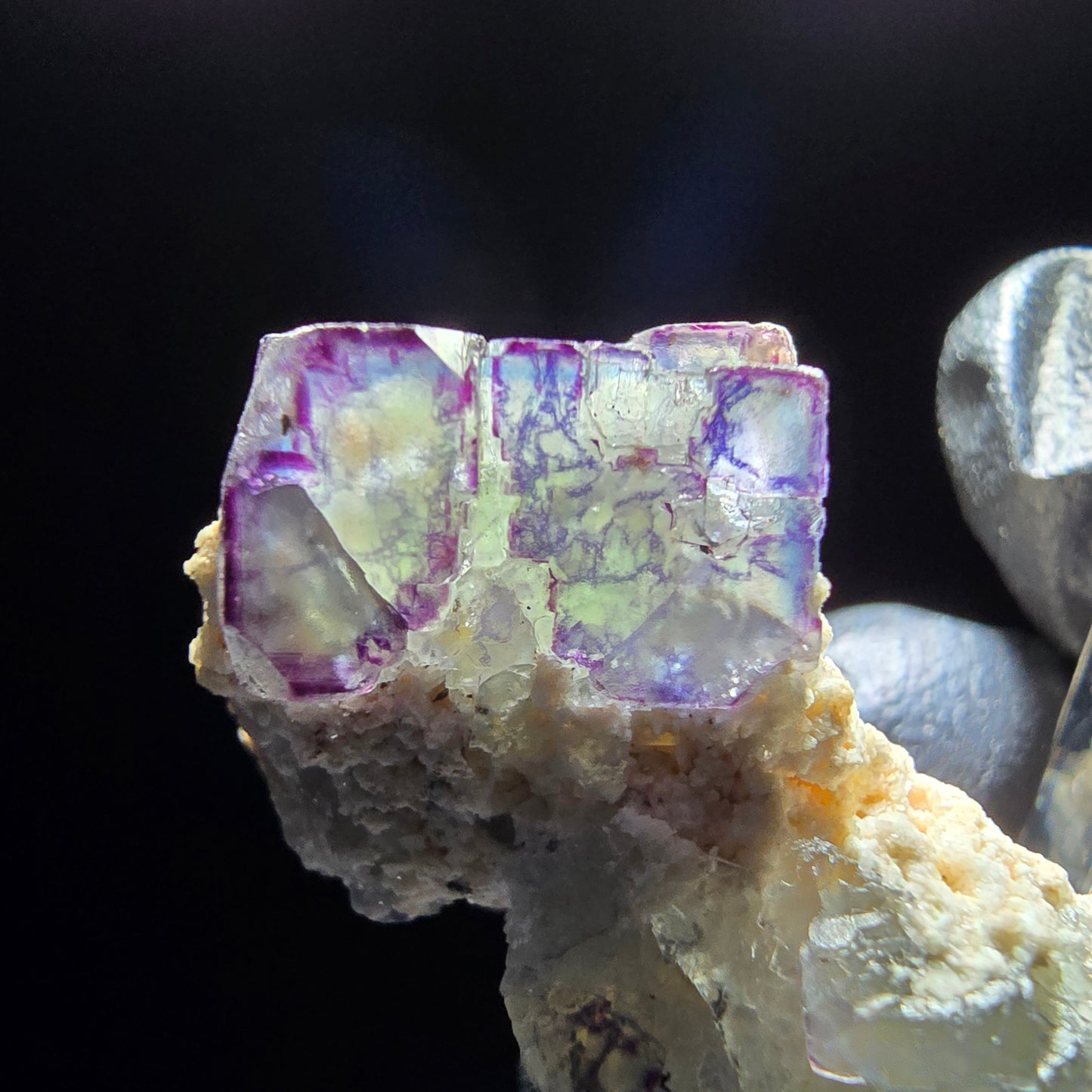 Cubes de fluorite Zonar rares, stade orthoclase, Erongo namibie, Collection 35x21x18mm