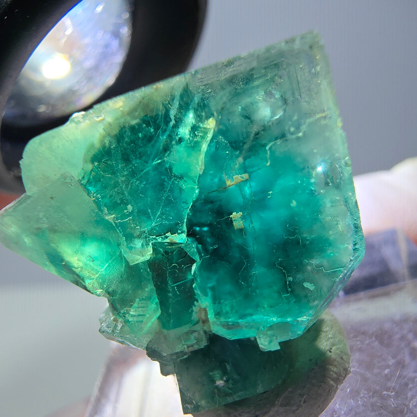 Phantom Fluorit Würfel Stufe, grün parkettiert Okorusu, Namibia 21*21*13mm