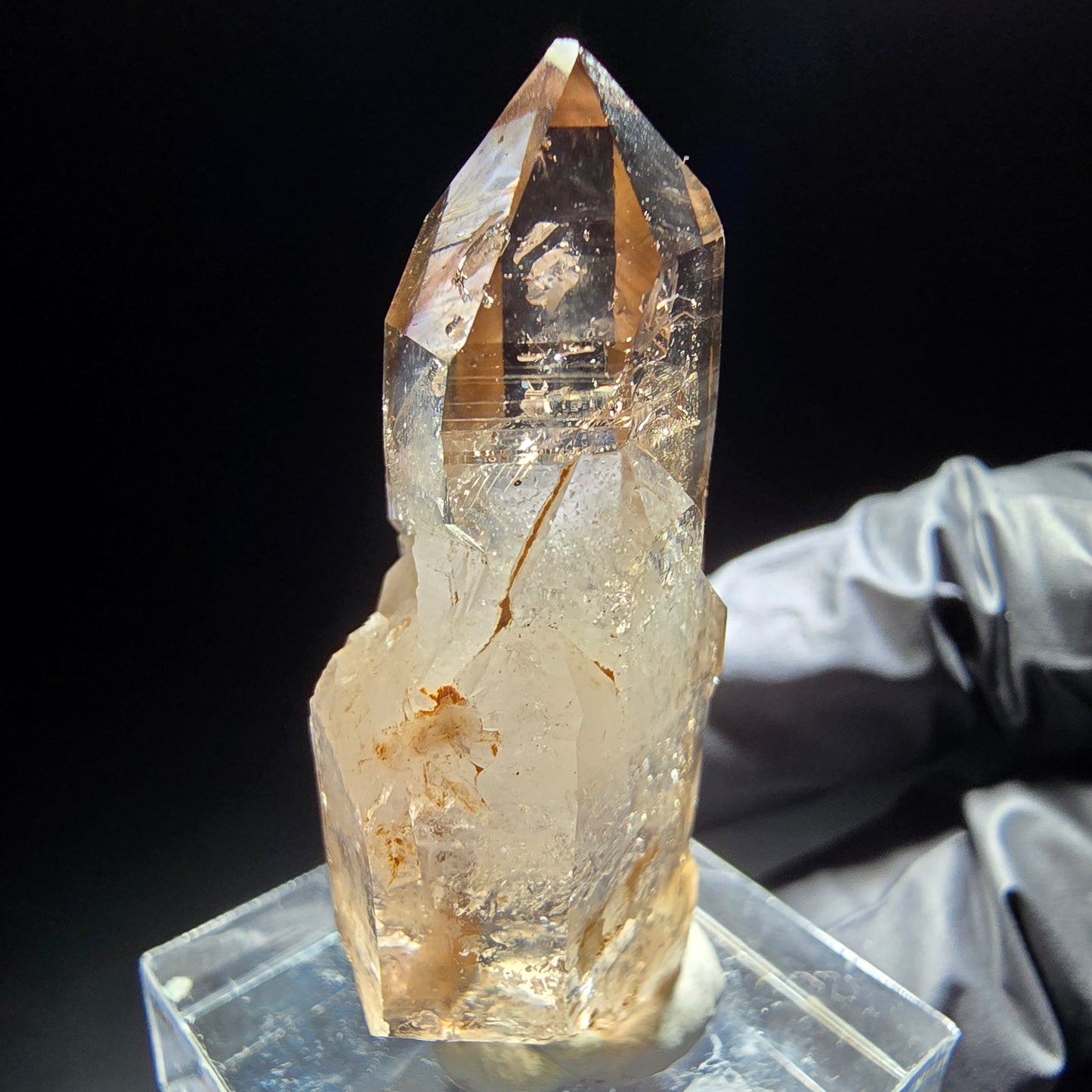 Klare Phantom Rauchquarz Zepter Spitze Goboboseb, Namibia 42*19*12mm Sammlung