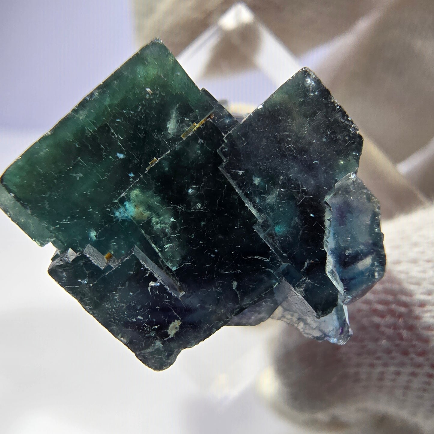 Phantom Fluorite Cube Specimen, Zonal - New Find! Okorusu, Namibia 24*20*19mm