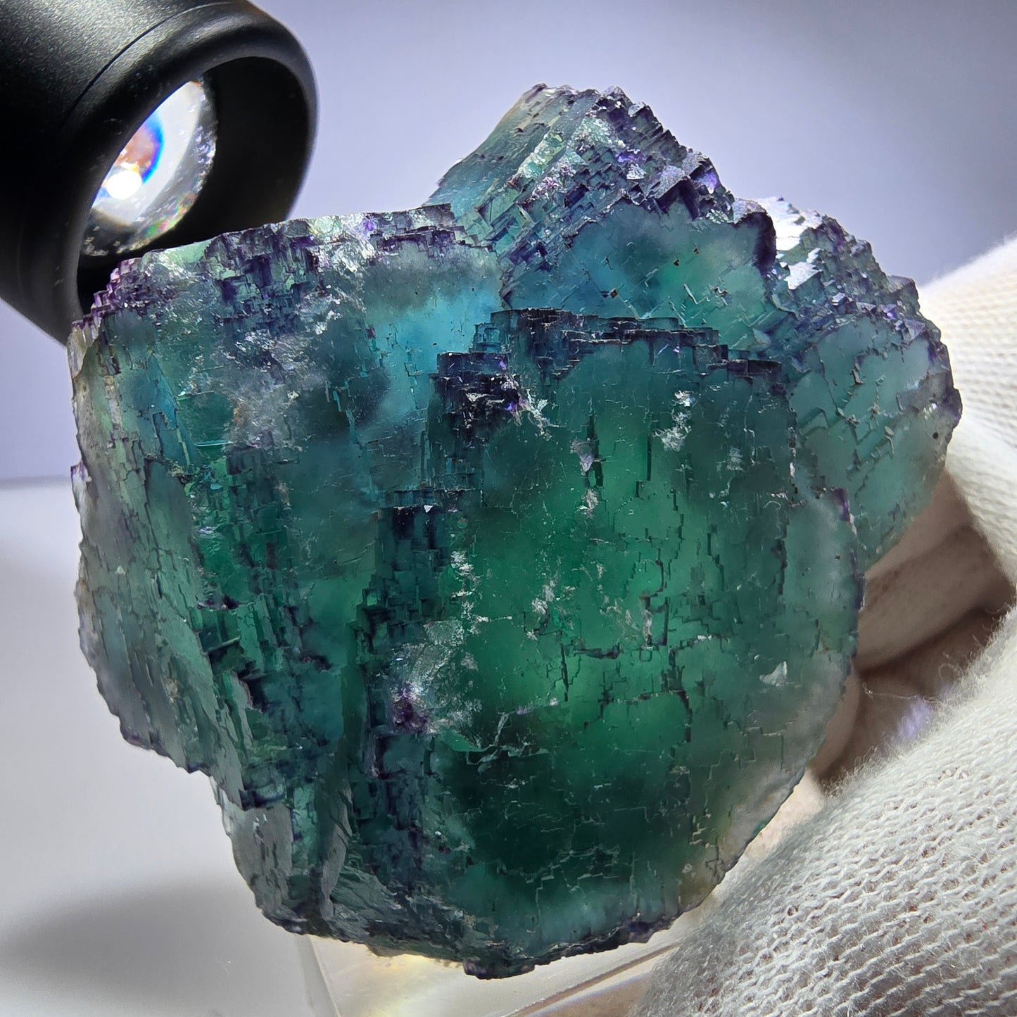 Phantom Fluorit Würfel Stufe parkettiert zonal Okorusu, Namibia 67*60*35mm