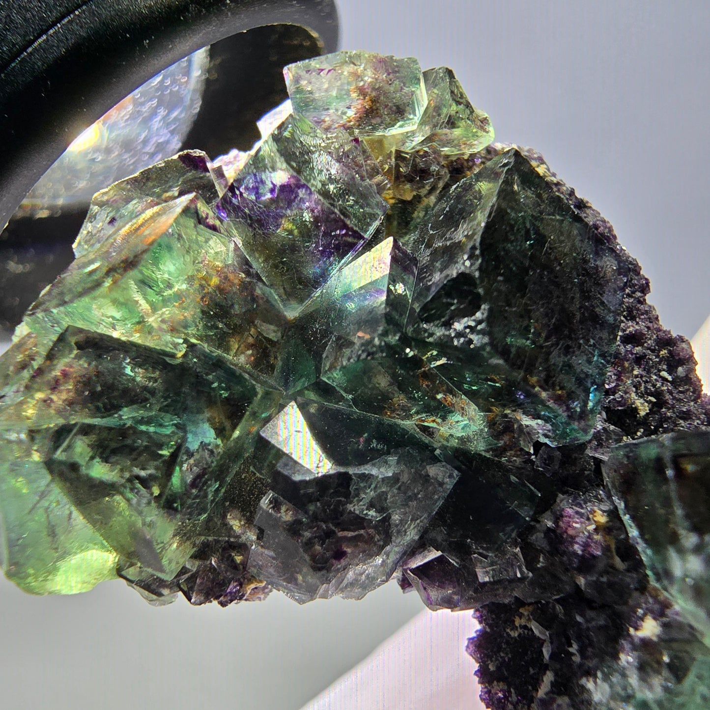 Phantom Fluorit Würfel Stufe, grün lila Okorusu, Namibia 39*30*11mm
