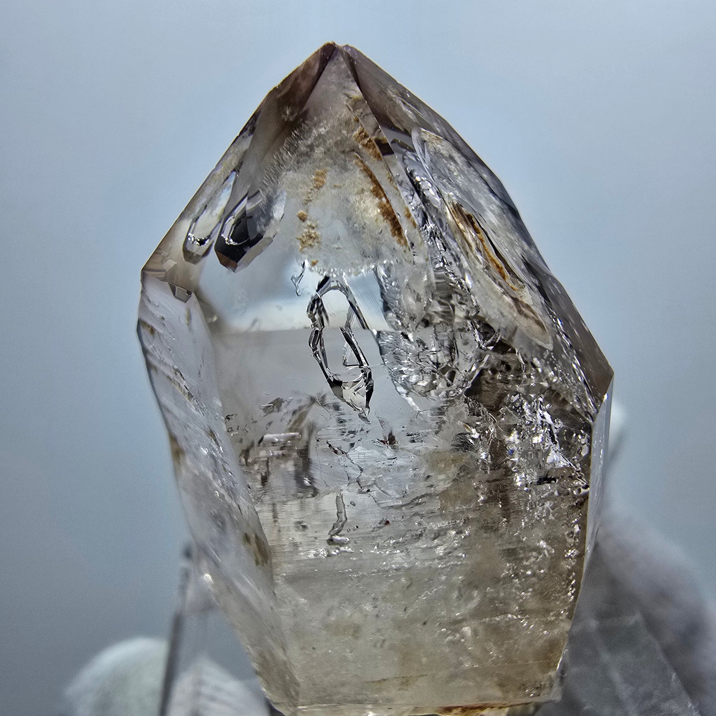 Enhydro Phantom Smoky Quartz Scepter, 1x Bubble Goboboseb, Namibia 33*22*14mm