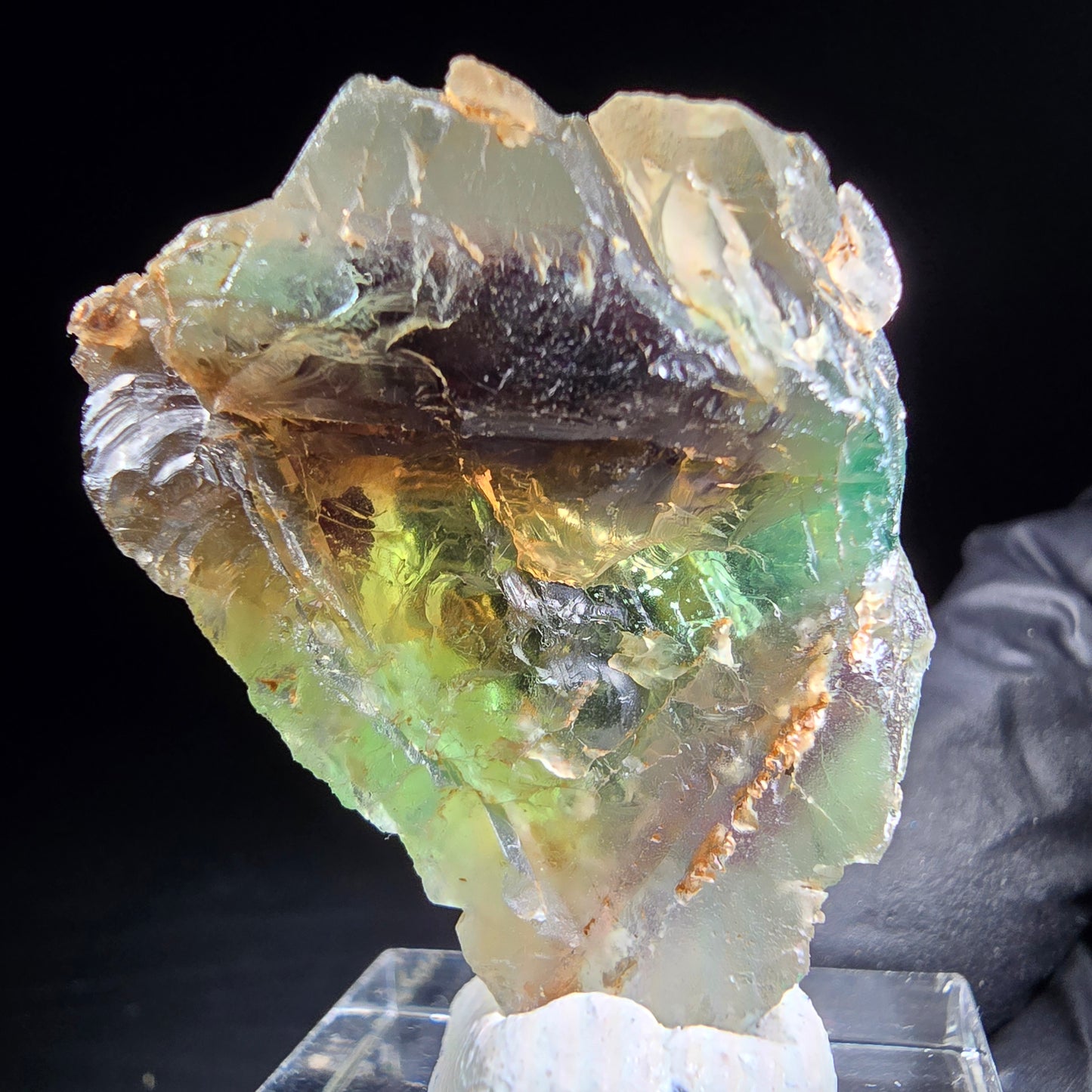 Klare zonare Fluorit Stufe lila grün braun Erongo, Namibia 37*23*15mm Sammlung